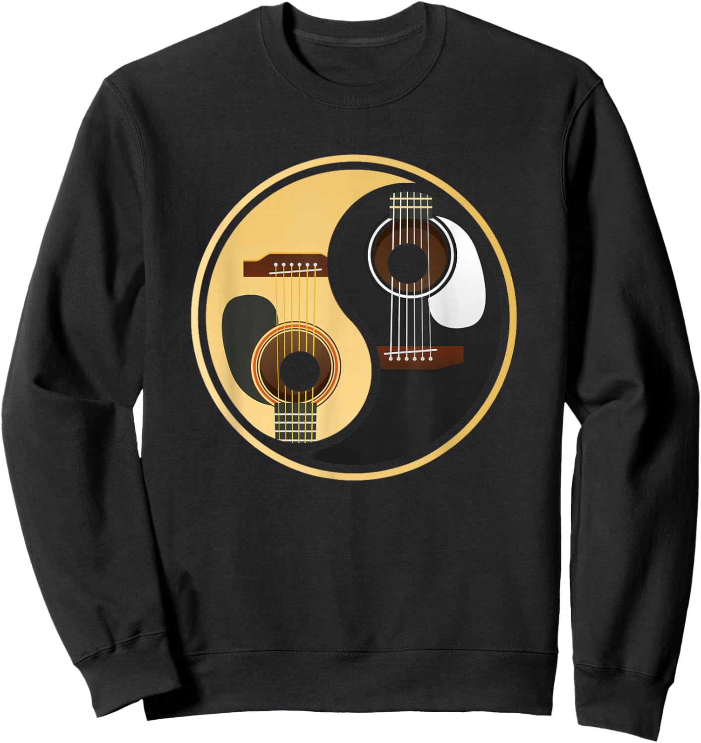 Guitar Music Lover Guitar Yin Yang Sweatshirt - Sweatshirt | Black