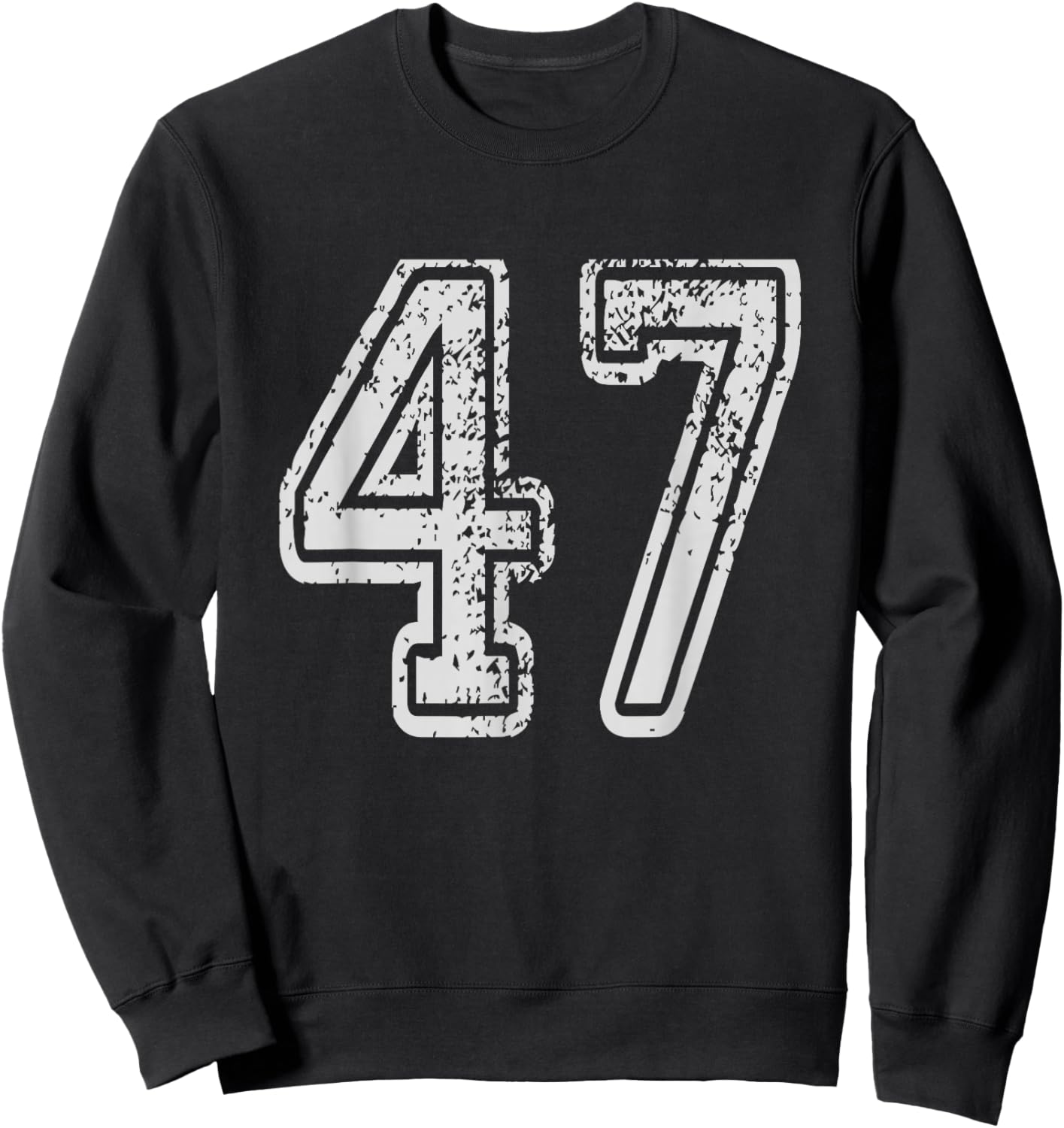 Team Jersey Uniforms Number 47 School Sports 47th Birthday Sweatshirt - Sweatshirt | Black