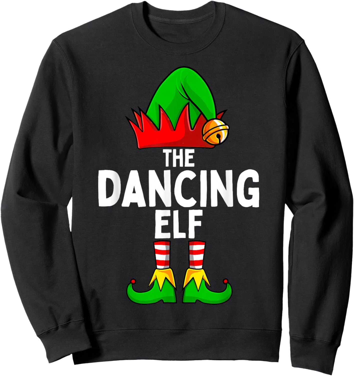 Dancing Elf Matching Family Christmas Sweatshirt - Sweatshirt | Black