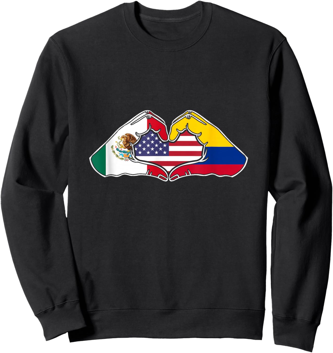Heart Hands Mexico, Colombia and the USA. Sweatshirt - Sweatshirt | Black