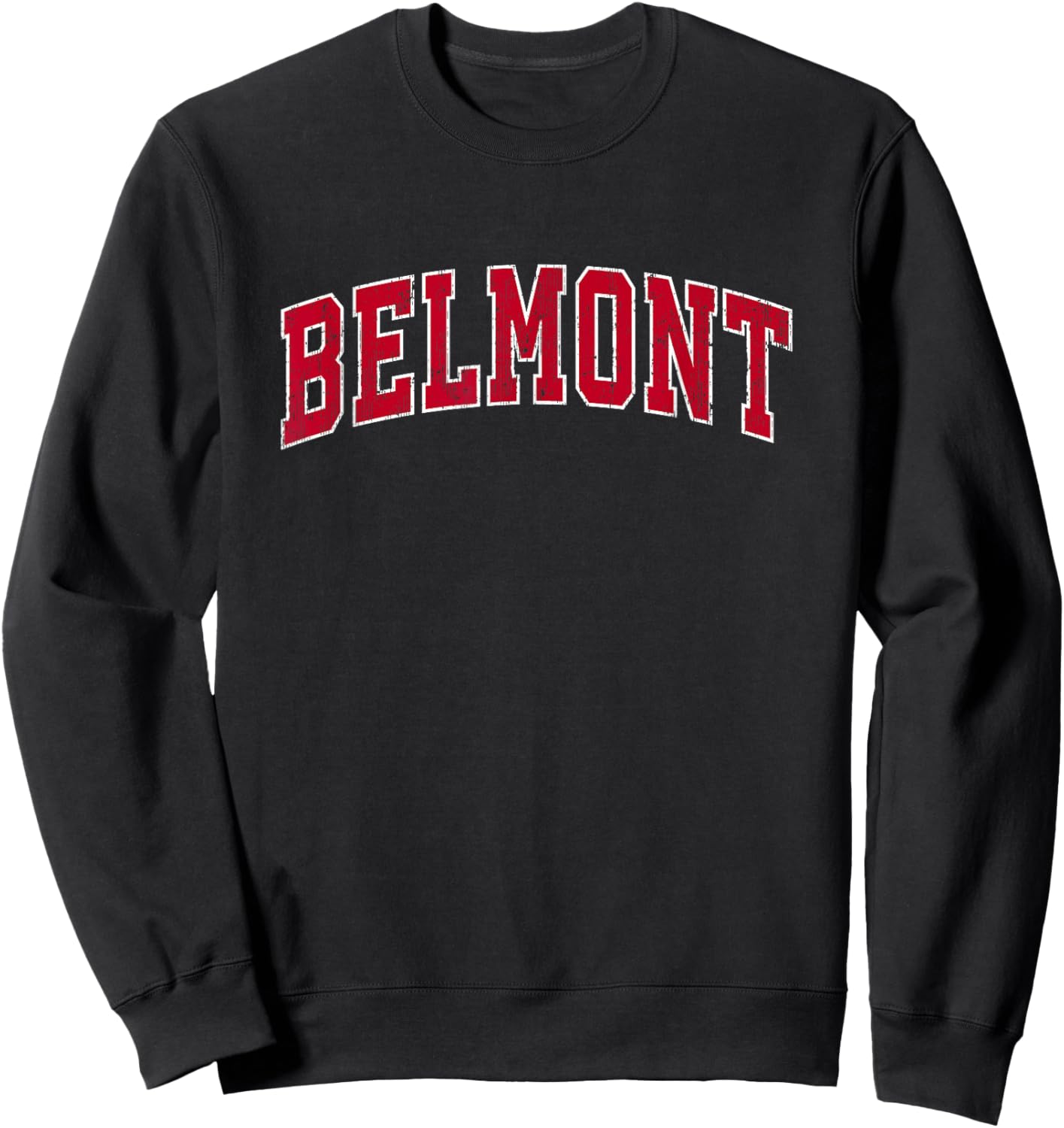 Belmont Massachusetts MA Vintage Sports Design Red Design Sweatshirt - Sweatshirt | Black