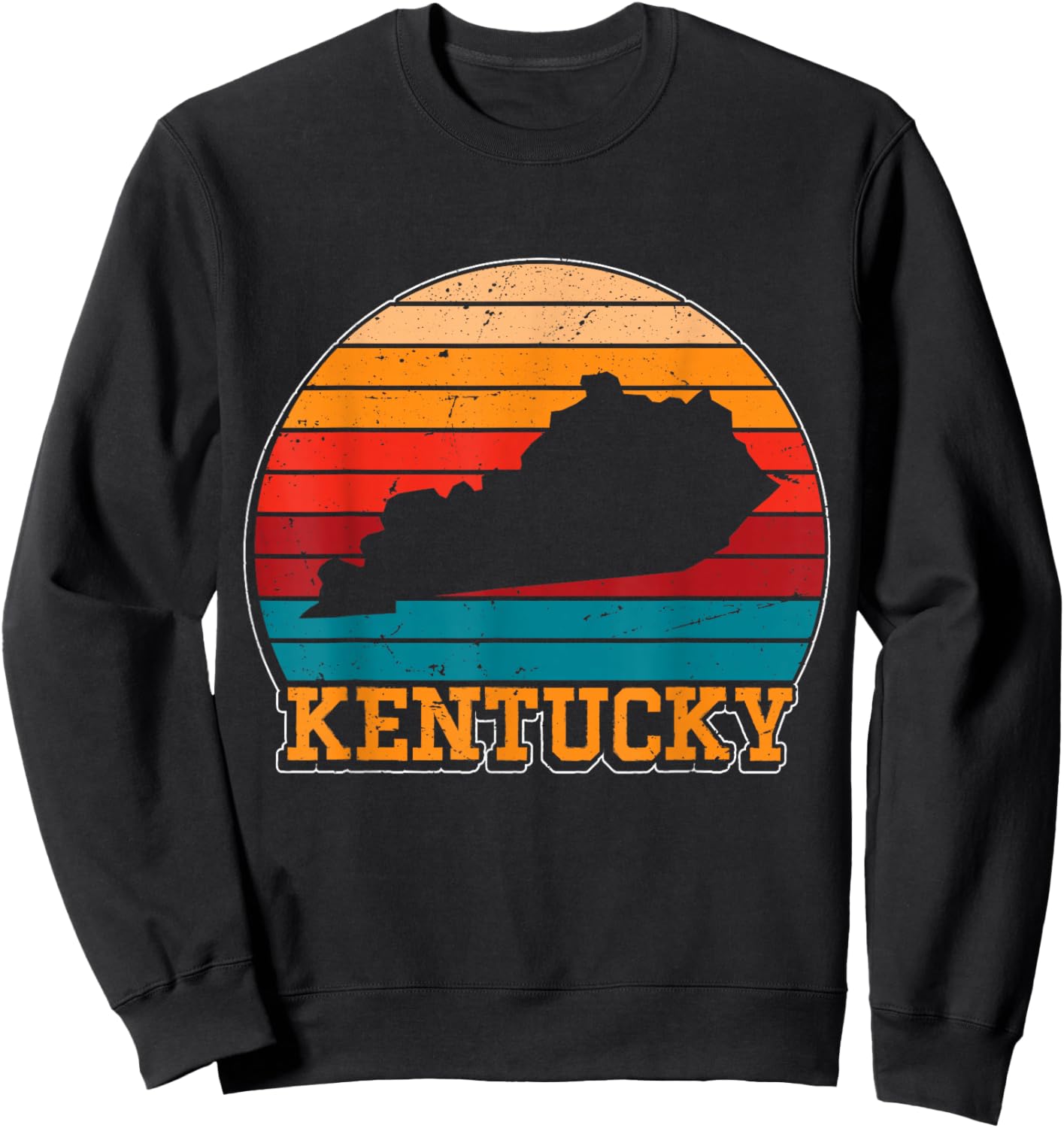 Kentucky Retro Vintage Sunset US State Kentucky Silhouette Sweatshirt - Sweatshirt | Black