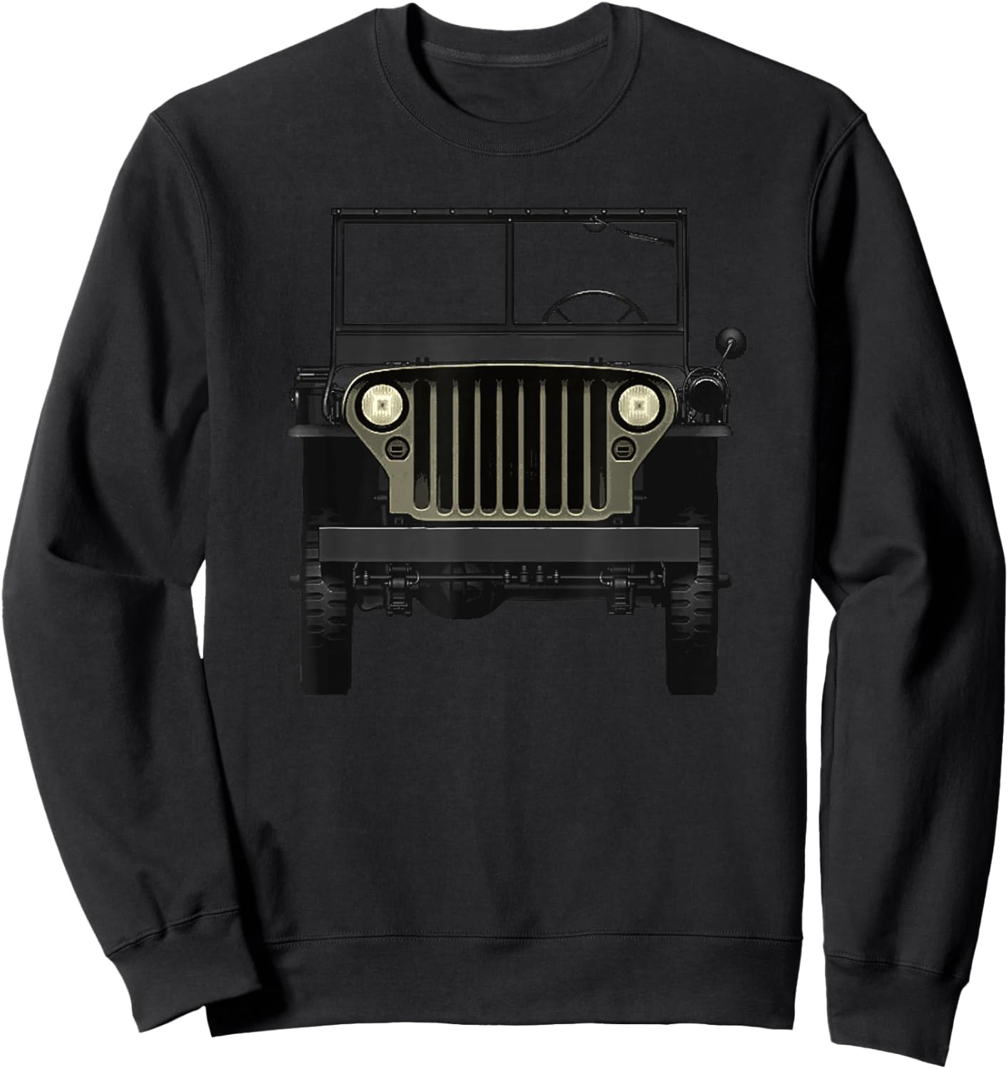 Willys MB Vintage Off Road Classic Vehicle WW2 Sweatshirt - Sweatshirt | Black