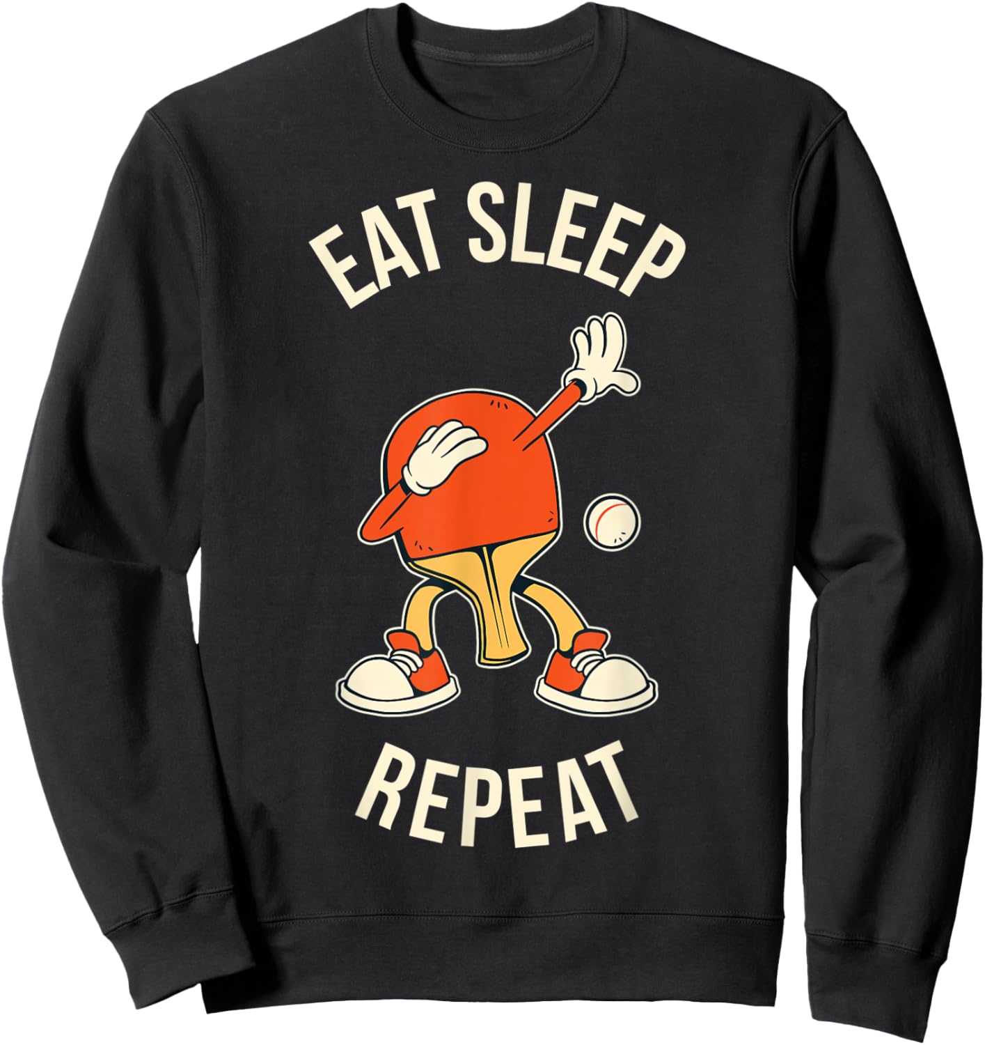 Eat Sleep Ping Pong Repeat Sweatshirt - Sweatshirt | Black