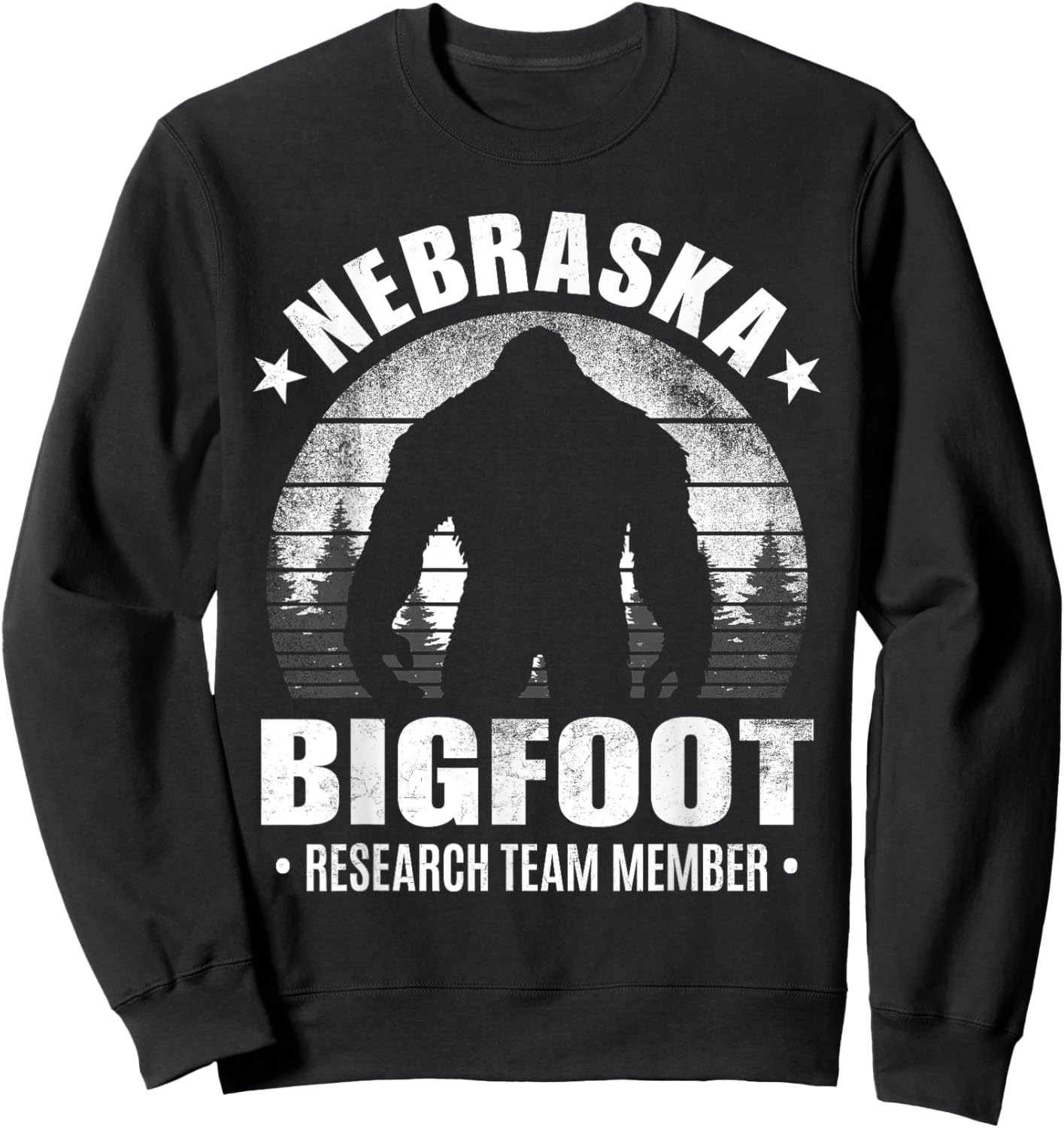 Nebraska Bigfoot Research Team Member Sasquatch Sunset Sweatshirt - Sweatshirt | Black