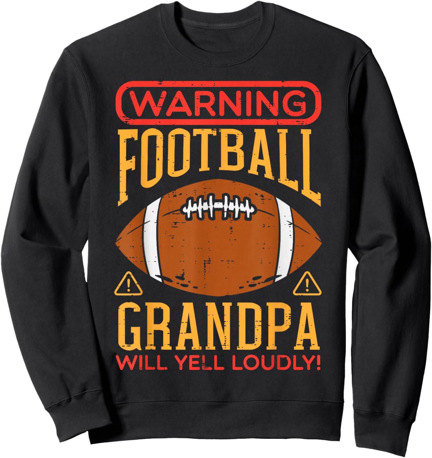 Warning American Football Grandpa Funny Family Matching Men Sweatshirt - Sweatshirt | Black