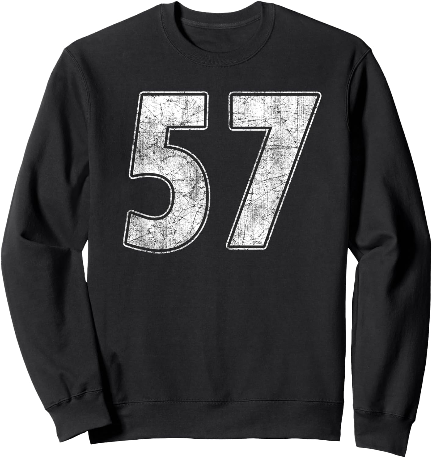 #57 Jersey Number 57 Uniform Biggest Fan Favorite Player Sweatshirt - Sweatshirt | Black