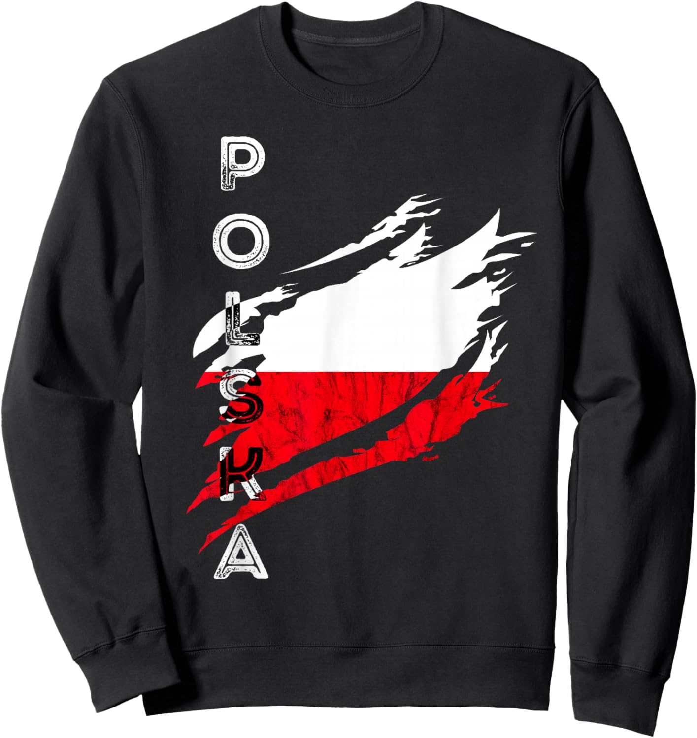 Polska Vintage Flag Poland Flag Polish Pride Polish Roots Sweatshirt - Sweatshirt | Black
