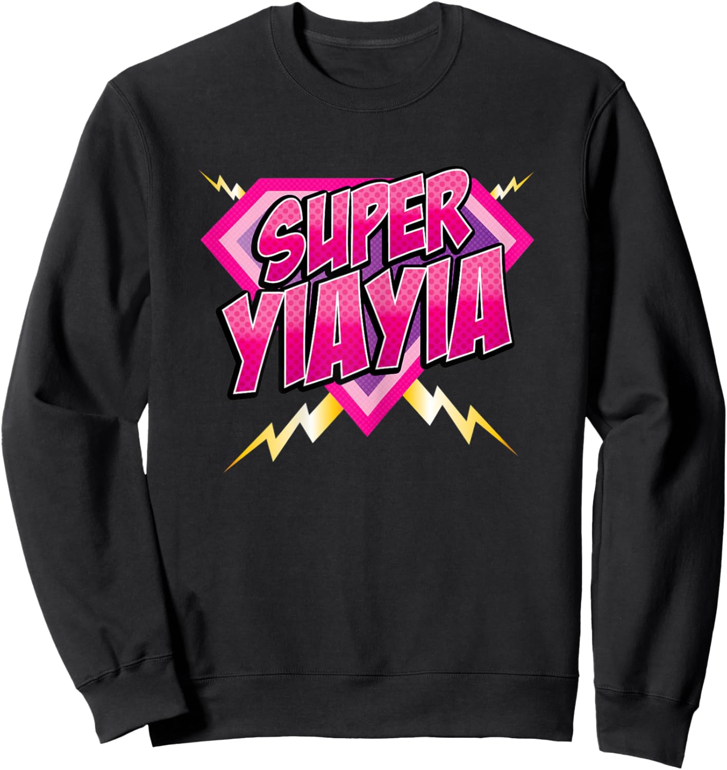 Super Yiayia Superhero Greek Grandmother Comic Book Women Sweatshirt - Sweatshirt | Black