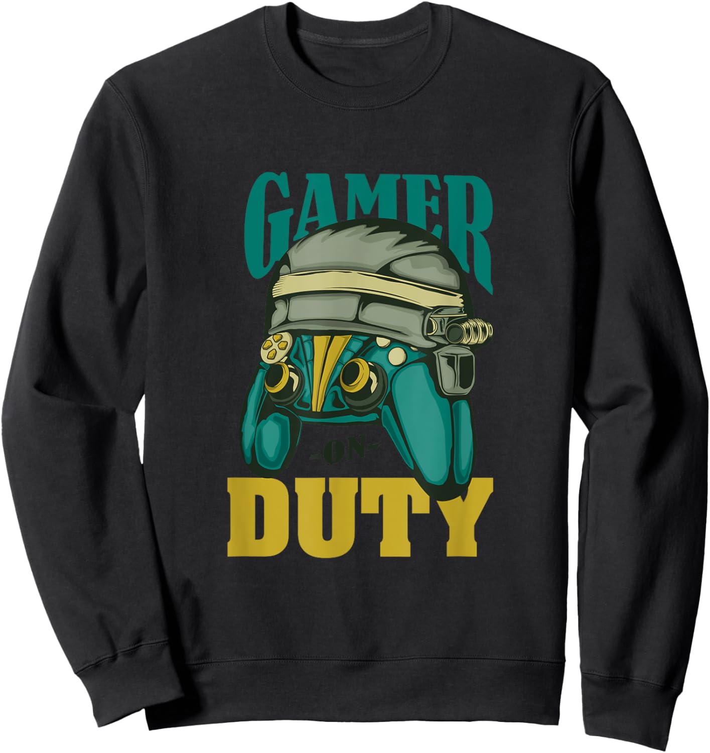 Gamer On Duty Video Games Player Apparel Funny Gaming Sweatshirt - Sweatshirt | Black