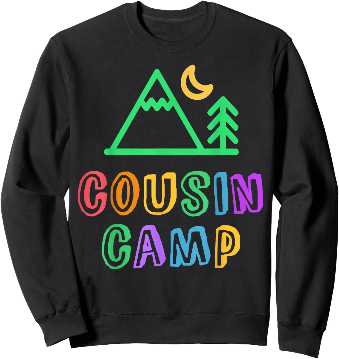 COUSIN CAMP Mountain Forest Best Camping Besties Ever Kids Sweatshirt - Sweatshirt | Black