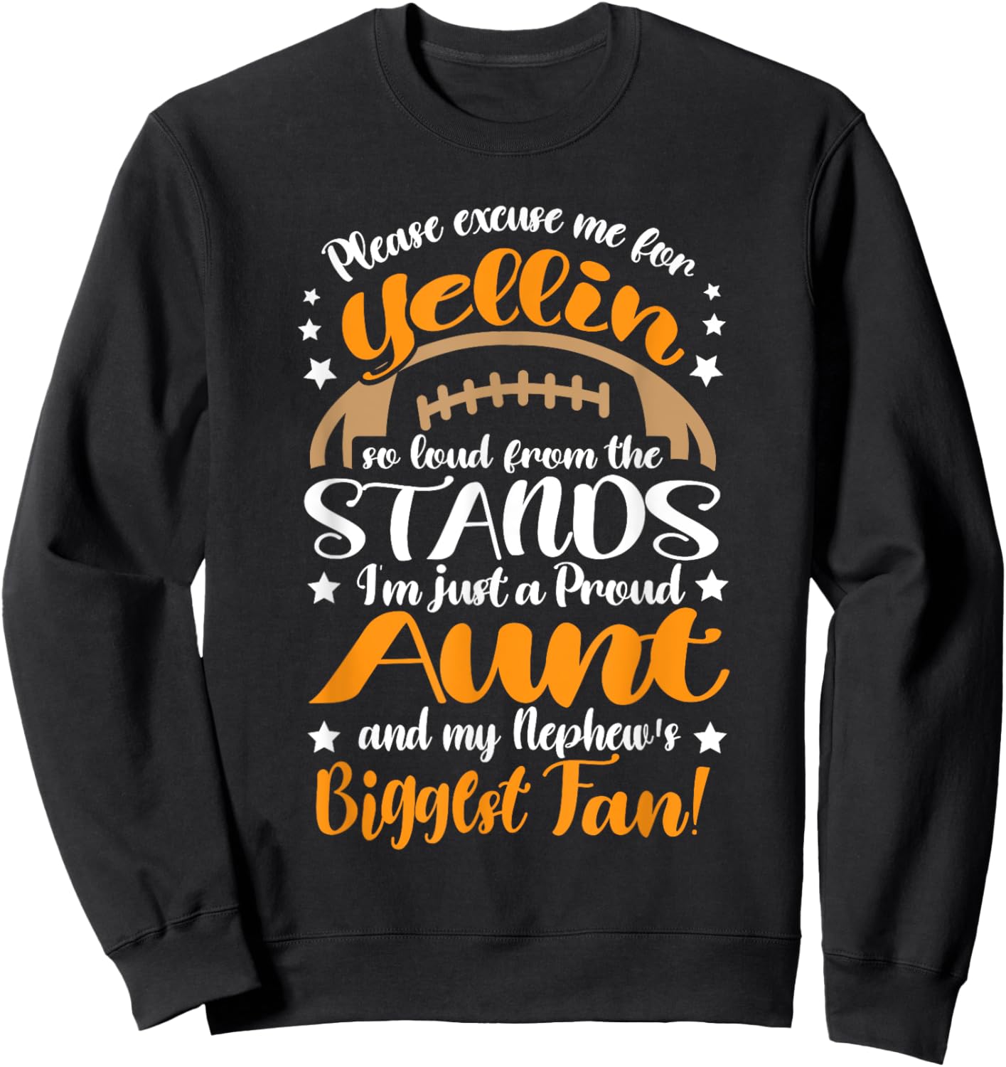 Nephew Biggest Fan Football Aunt Auntie Sweatshirt - Sweatshirt | Black