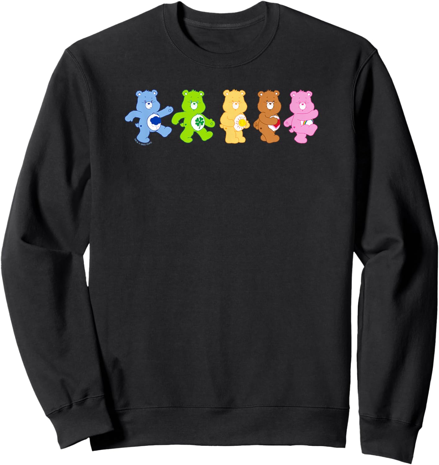 Care Bears Vintage Rainbow Bears Grateful Line Up Sweatshirt - Sweatshirt | Black