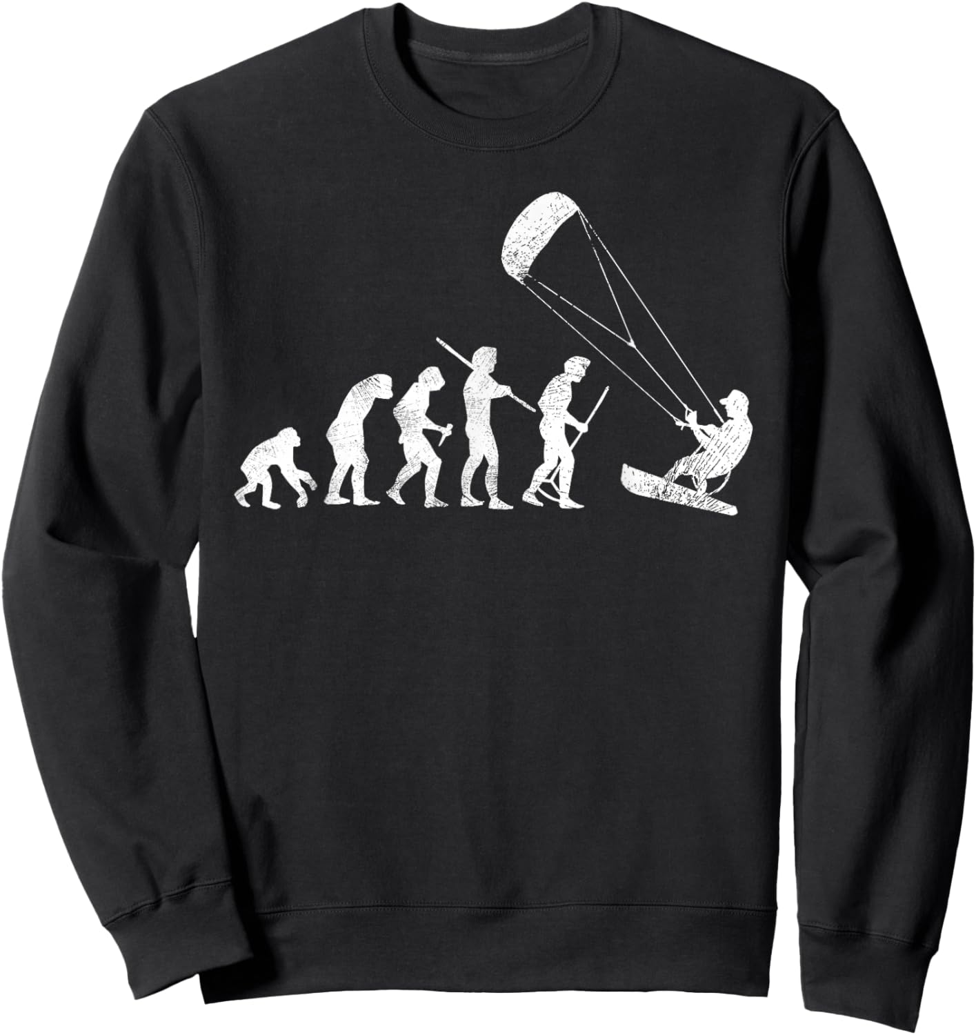 Kitesurf Evolution Funny Kitesurfing Kiteboarding Lover Gift Sweatshirt - Sweatshirt | Black