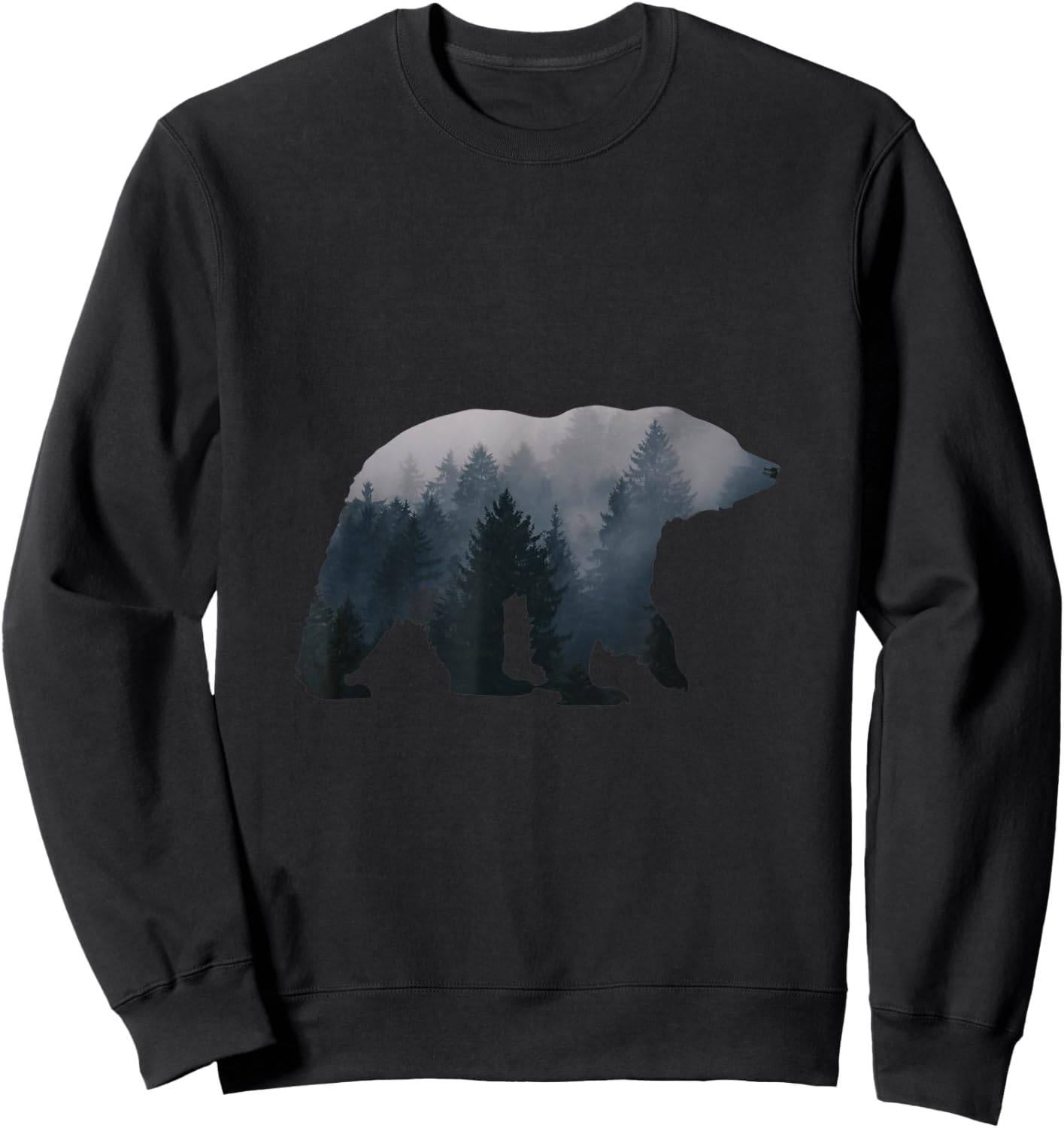 Bear illustration made of trees bears Sweatshirt - Sweatshirt | Black