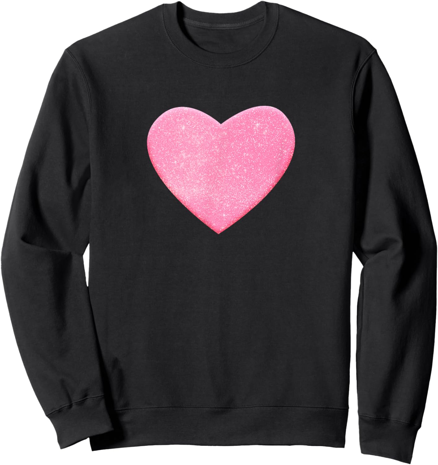 Valentines Pink Heart Sweatshirt - Sweatshirt | Black