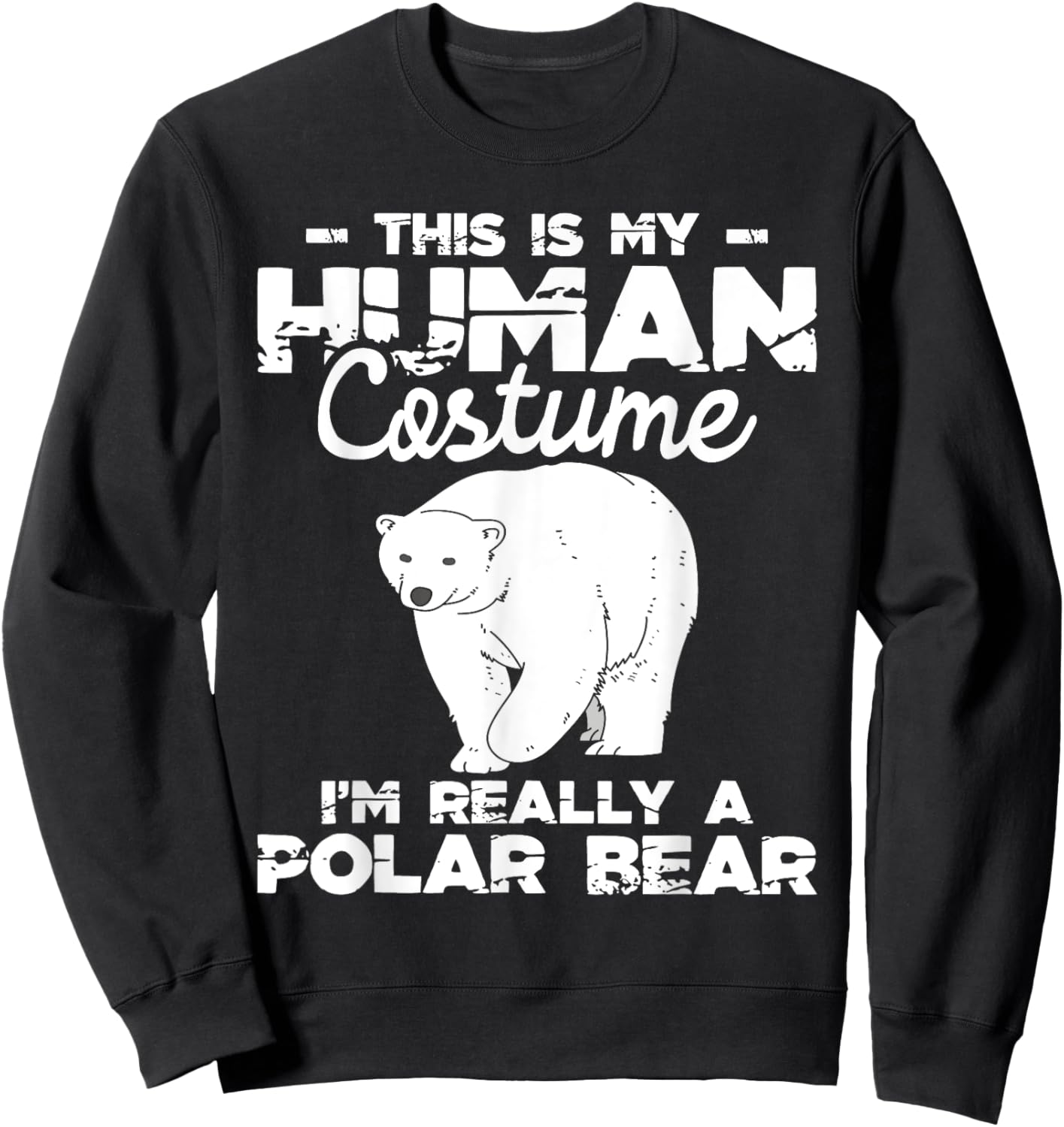 Human Costume - Polar Bear Lover Zookeeper Wildlife Sweatshirt - Sweatshirt | Black
