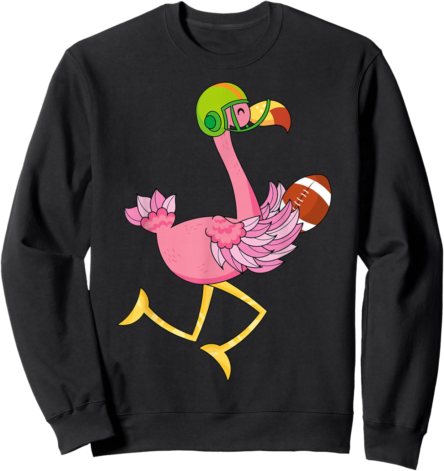 Flamingo Football Flamingo Playing Football Sweatshirt - Sweatshirt | Black