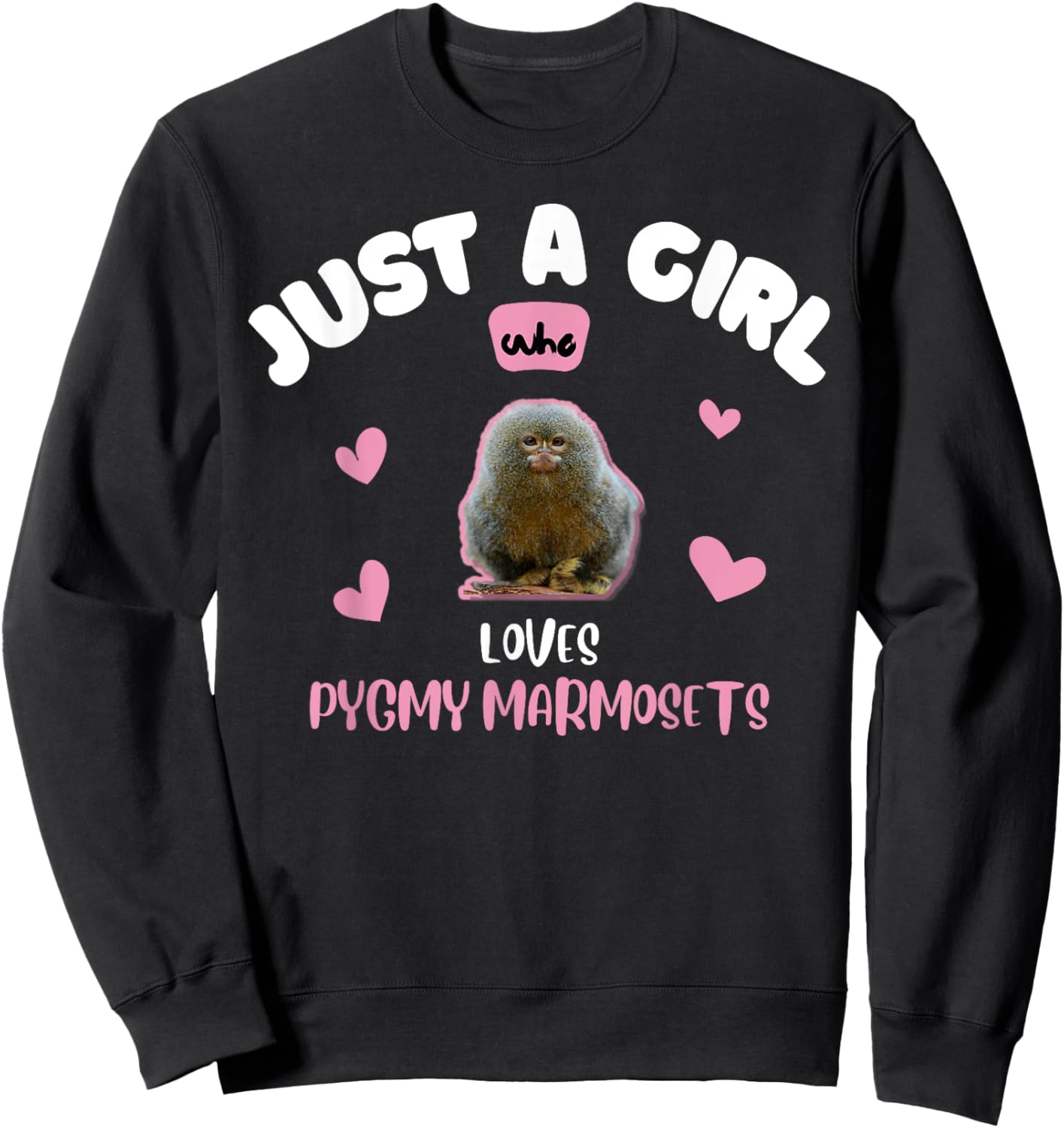 Pygmy Marmoset Girls Women Kids Sweatshirt - Sweatshirt | Black