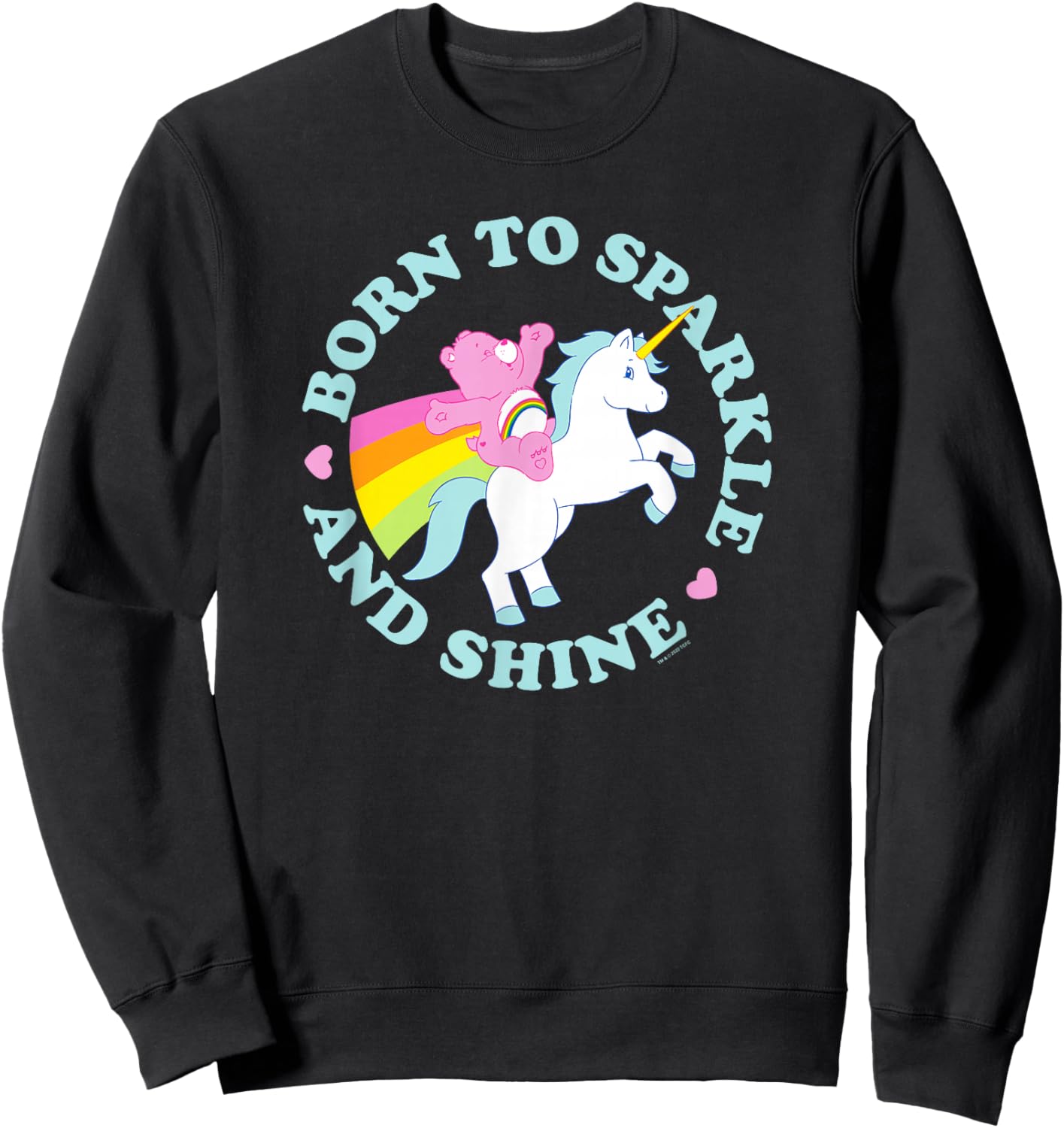 Care Bears Cheer Bear Unicorn Born to Sparkle and Shine Sweatshirt - Sweatshirt | Black