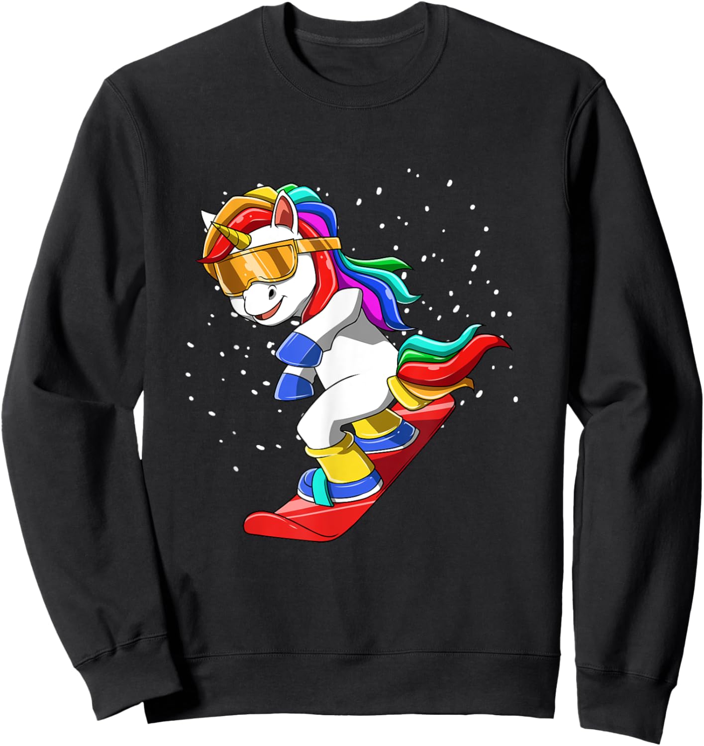 Unicorn on Snowboard - Funny Ski and Wintersports Sweatshirt - Sweatshirt | Black