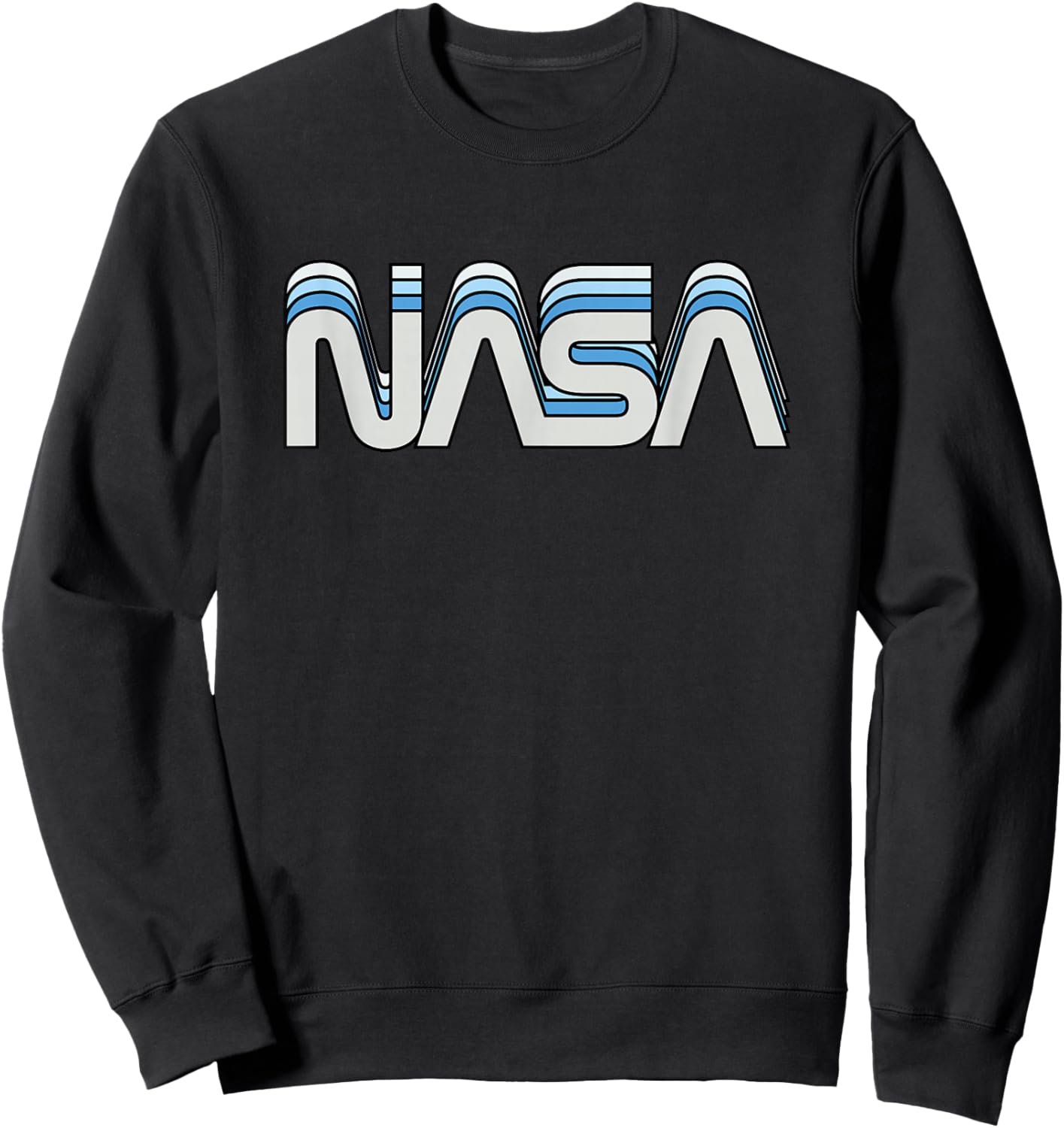 80s 90s Vintage Retro NASA Worm Logo Vintage NASA Gift Sweatshirt - Sweatshirt | Black