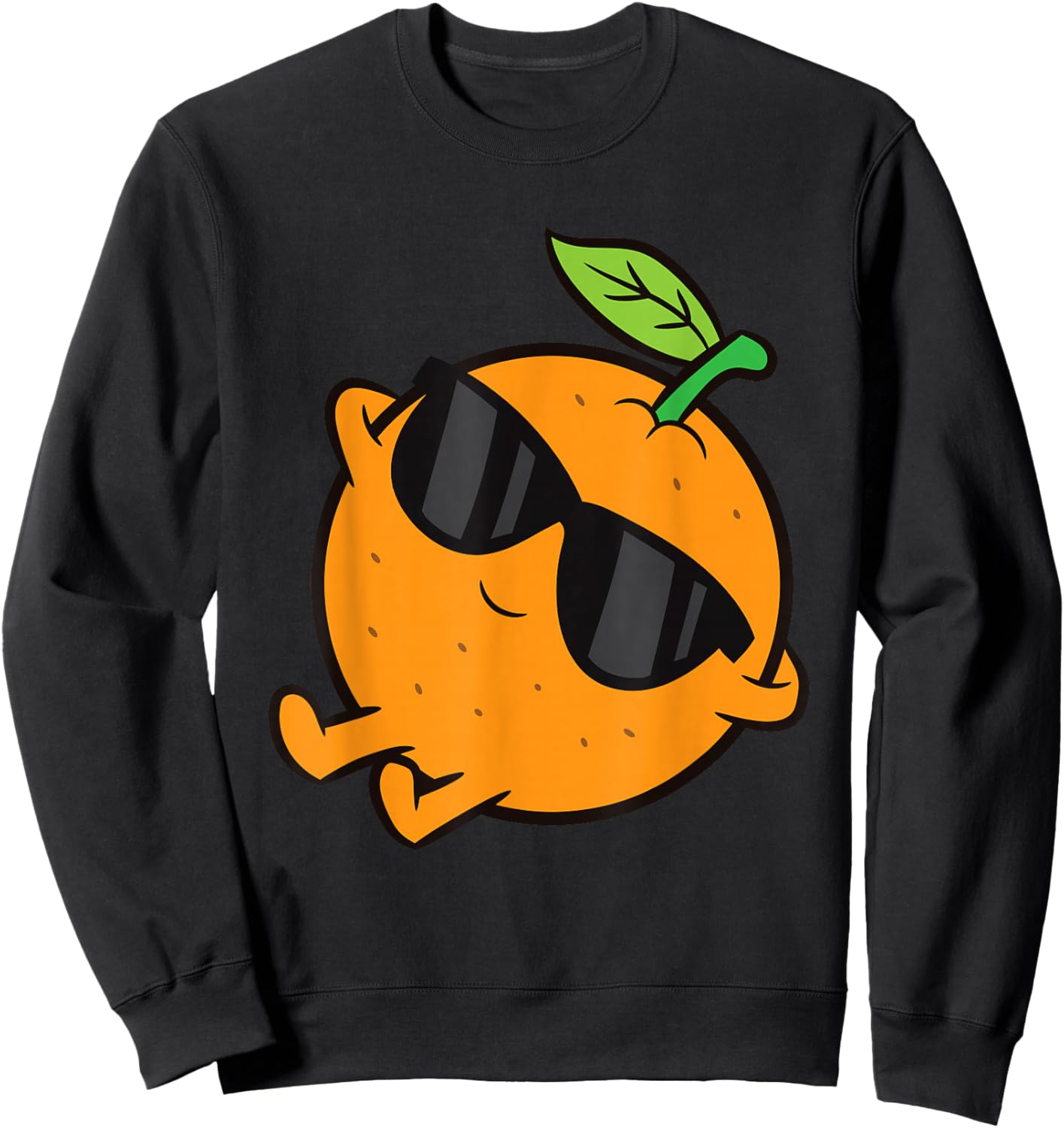 Cute Orange Fruit Relaxing Lazy Orange Sweatshirt - Sweatshirt | Black