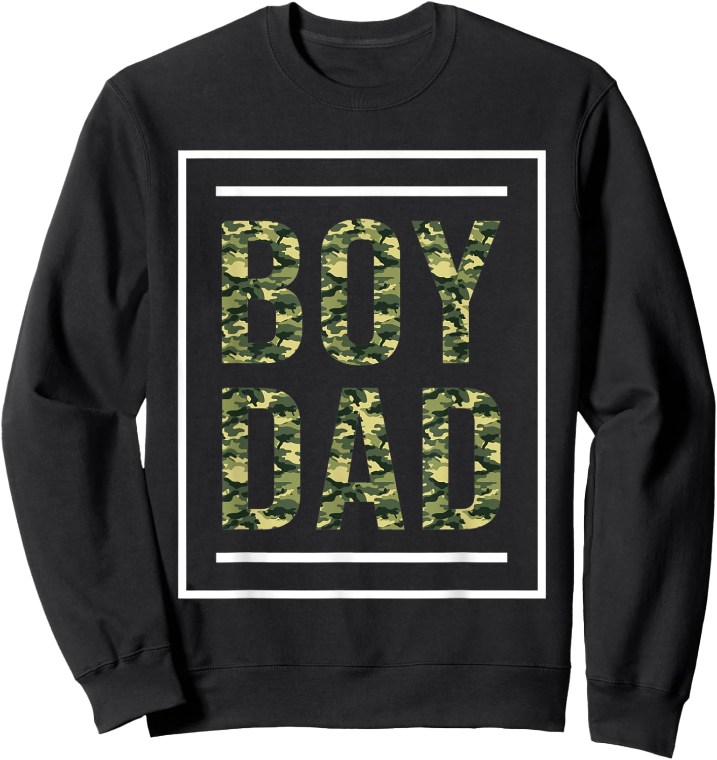 Boy Dad Camo Color Shirt For Father Of Boy Cute Dad Shirt Sweatshirt - Sweatshirt | Black
