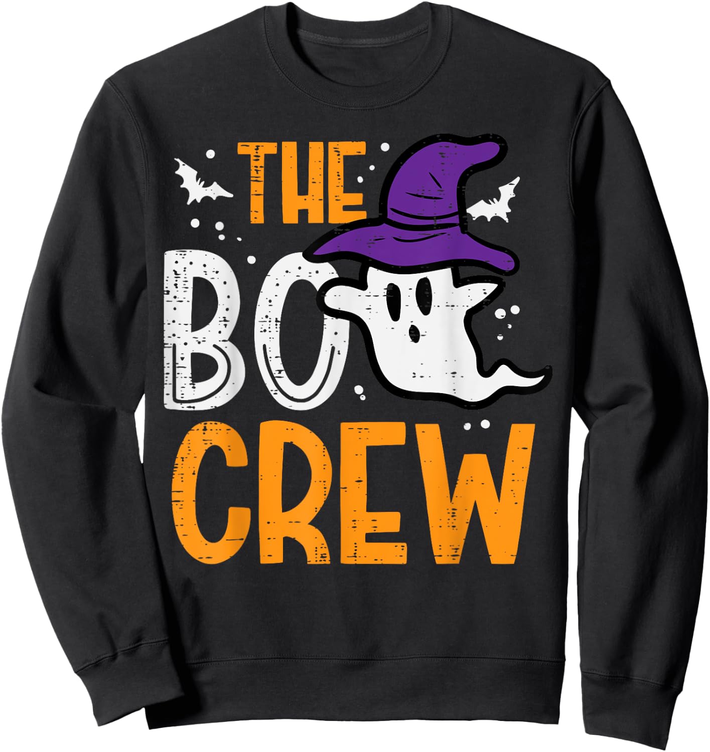 Halloween Ghost The Boo Crew Costume Matching Women Kids Men Sweatshirt - Sweatshirt | Black