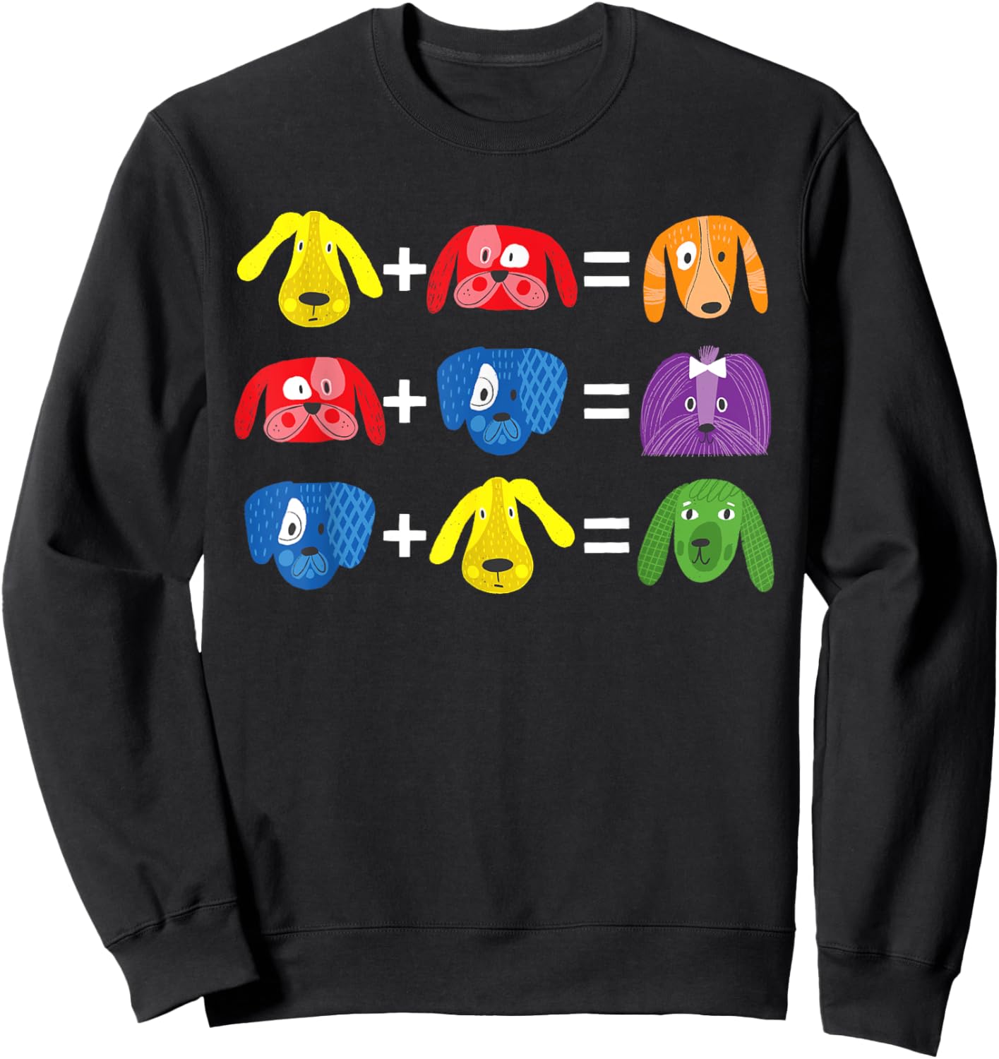 Dog Themed Artist Color Theory Educational Art Teacher Sweatshirt - Sweatshirt | Black