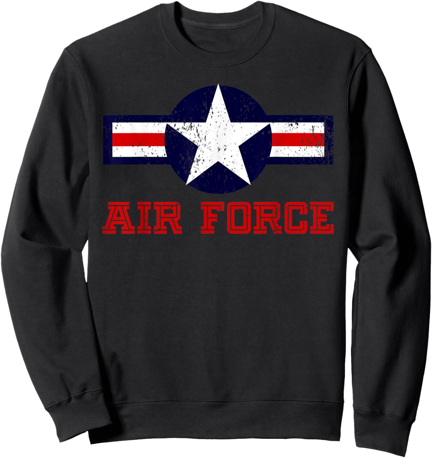 Air Force Vintage Roundel - USA American Flag Star Patriotic Sweatshirt - Sweatshirt | Black