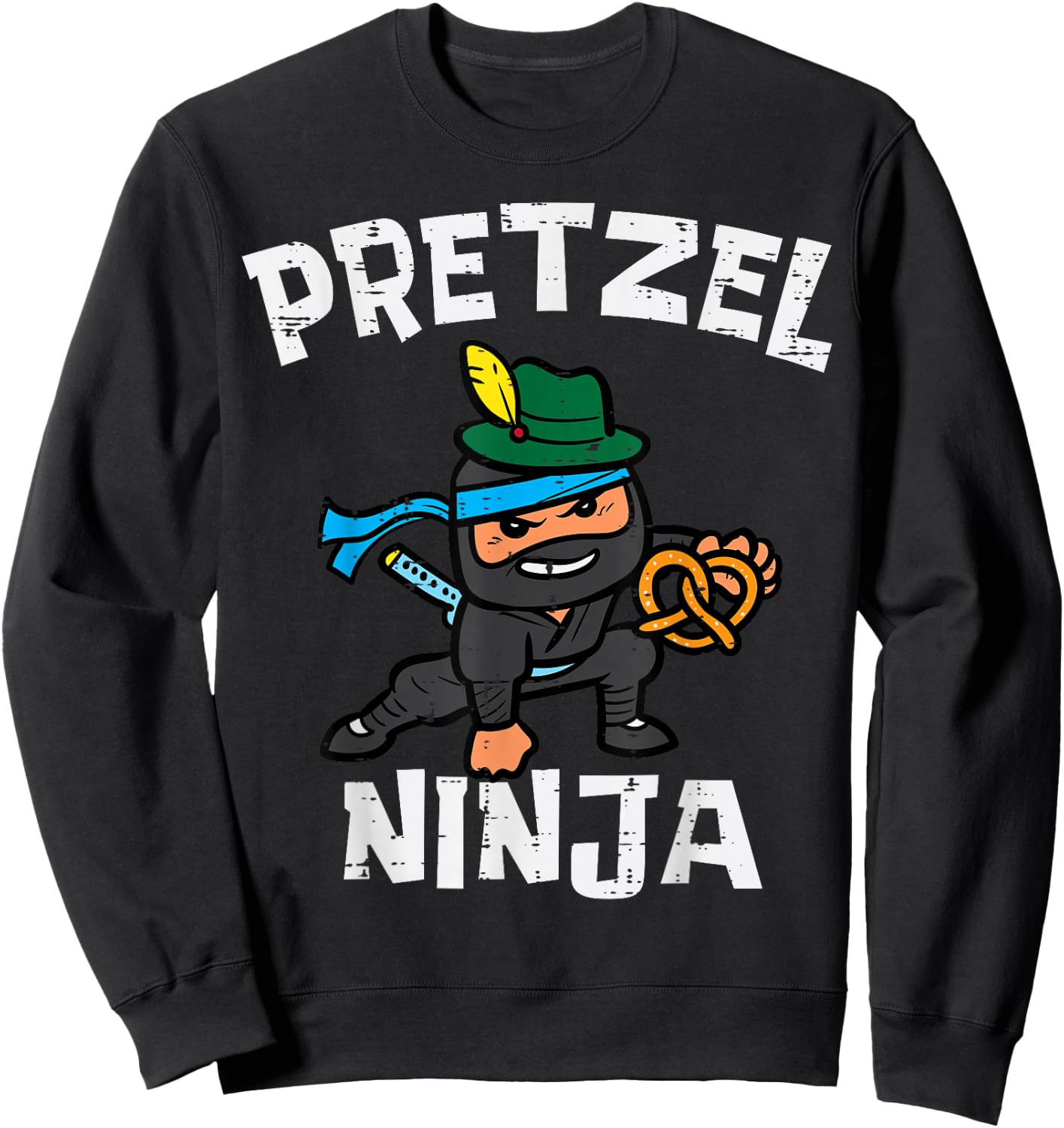 Oktoberfest Pretzel Ninja Cute German Boys Girls Kid Toddler Sweatshirt - Sweatshirt | Black