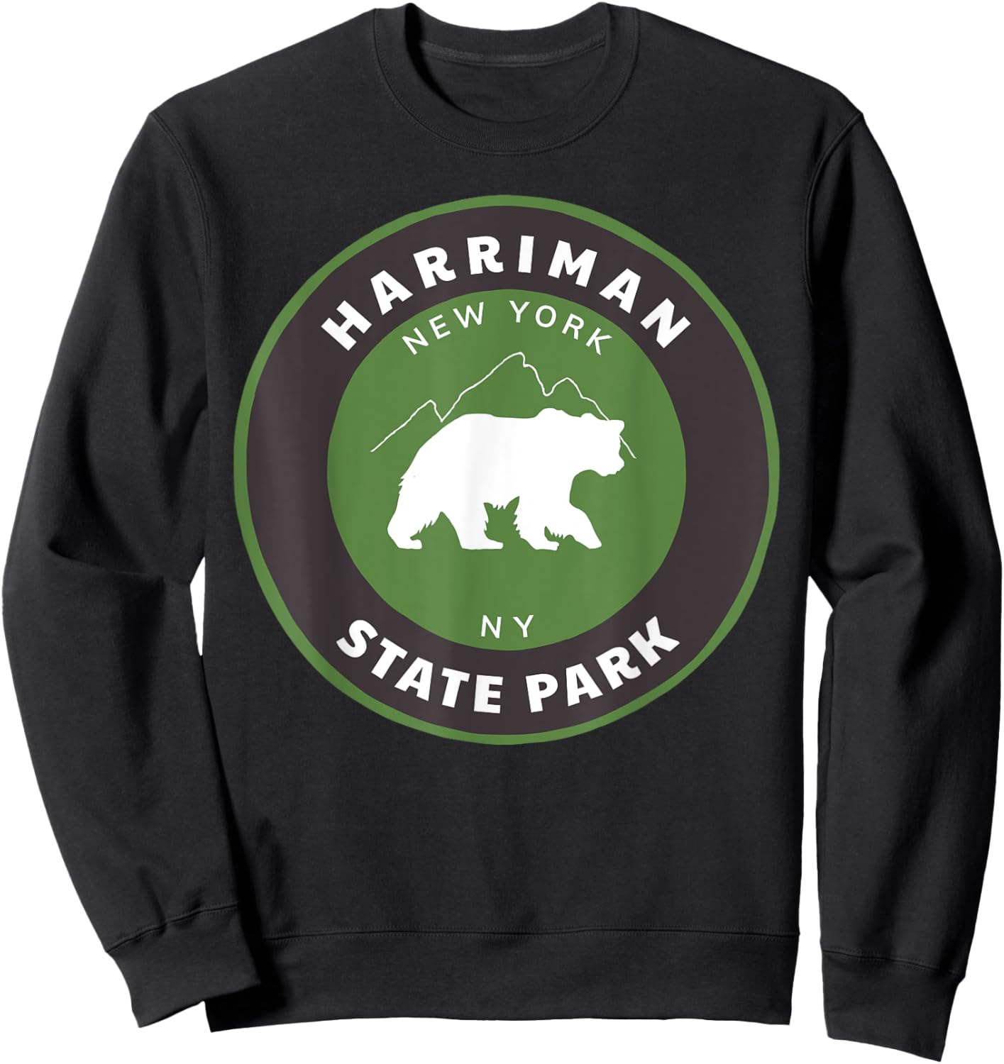 Harriman State Park New York Forest NY Hiking Bear Sweatshirt - Sweatshirt | Black