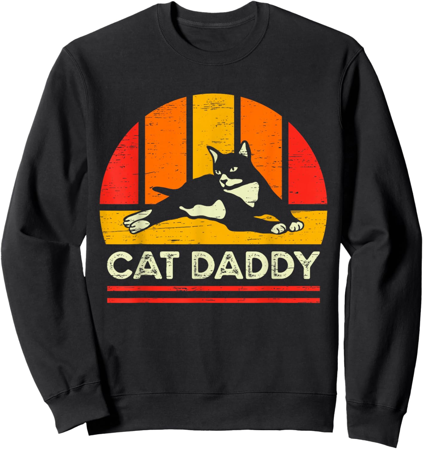 Cat Daddy Father Vintage Black Cats Sweatshirt - Sweatshirt | Black