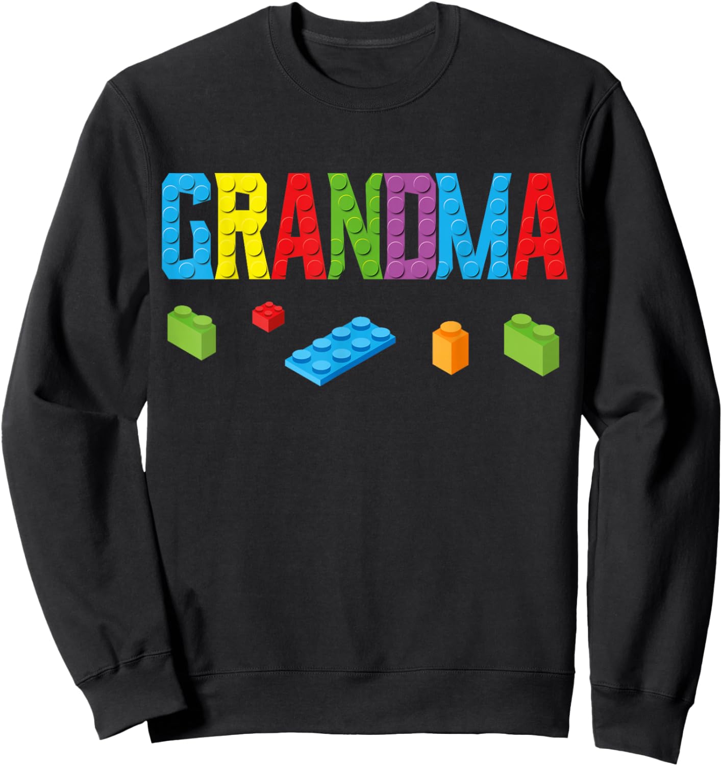 Grandma Master Builder Building Bricks Blocks Family Set Sweatshirt - Sweatshirt | Black