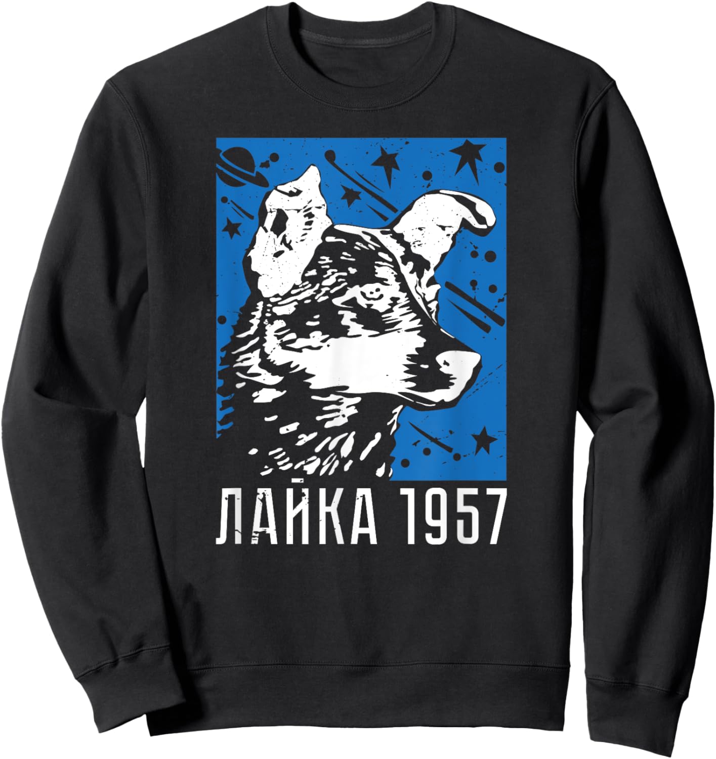 Laika Dog Sputnik Space Space Travel USSR Women Sweatshirt - Sweatshirt | Black