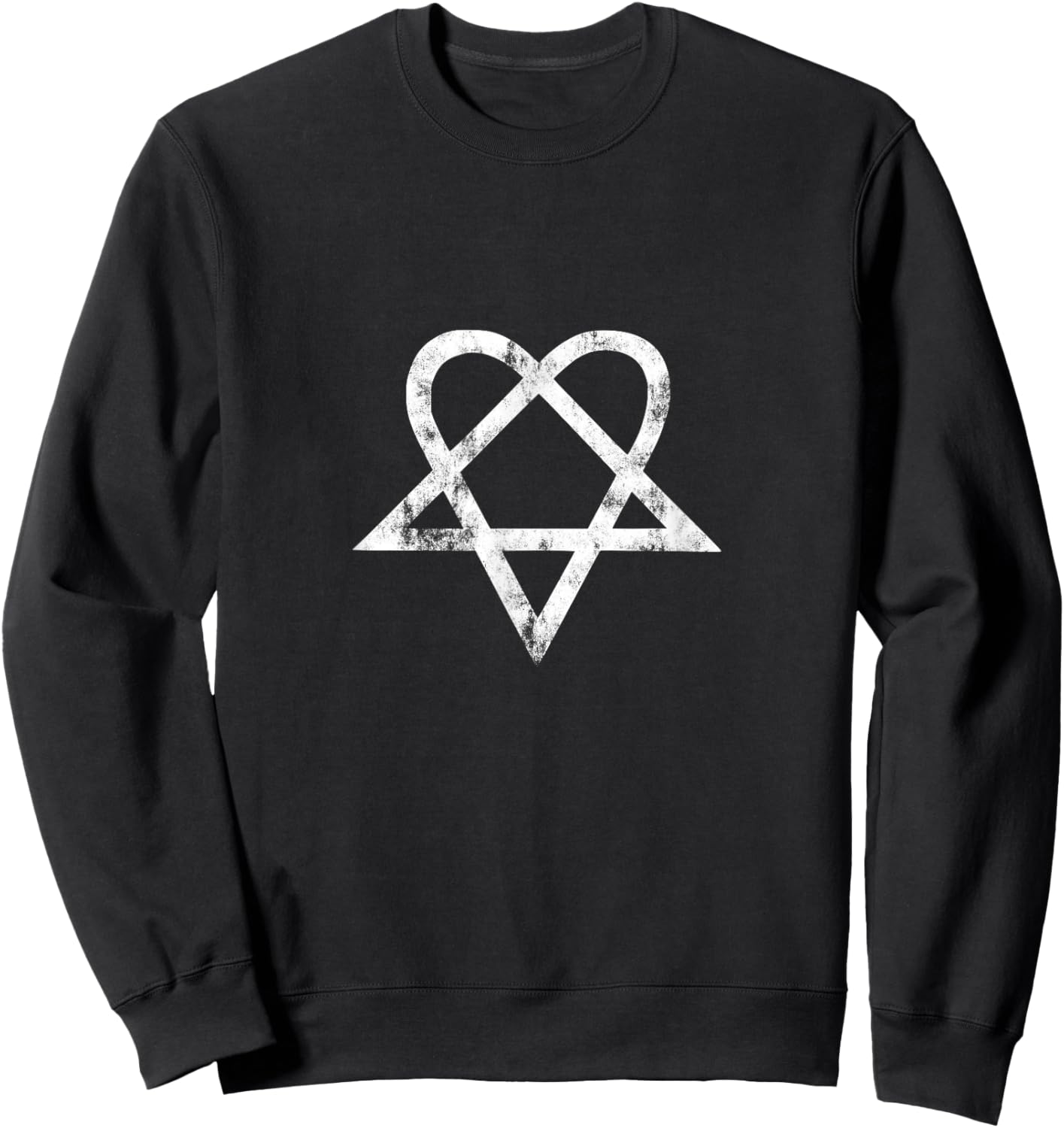Opium Heart Pentagram Streetwear Sweatshirt - Sweatshirt | Black
