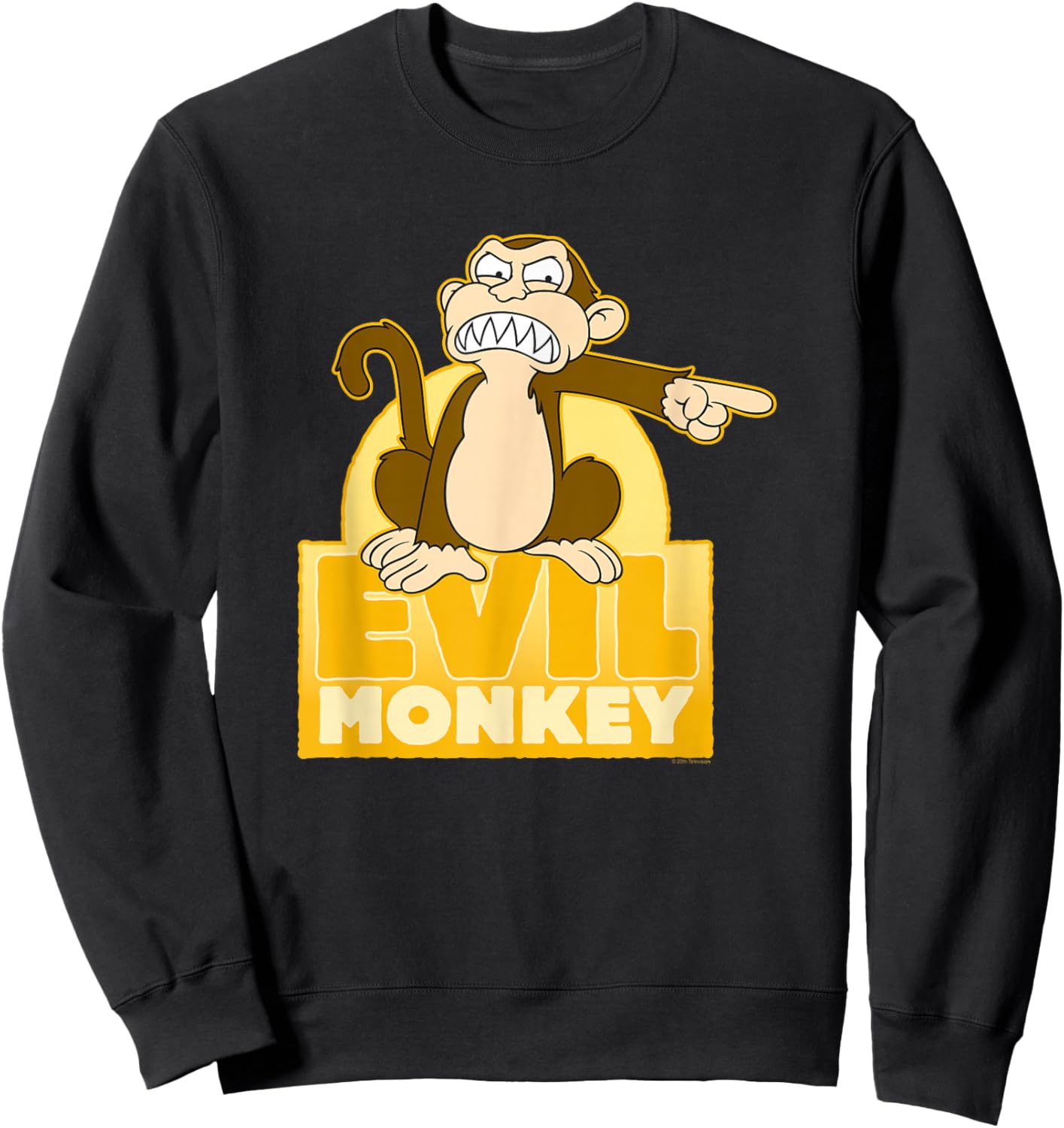 Family Guy Evil Monkey Pointing Cartoon Sweatshirt - Sweatshirt | Black