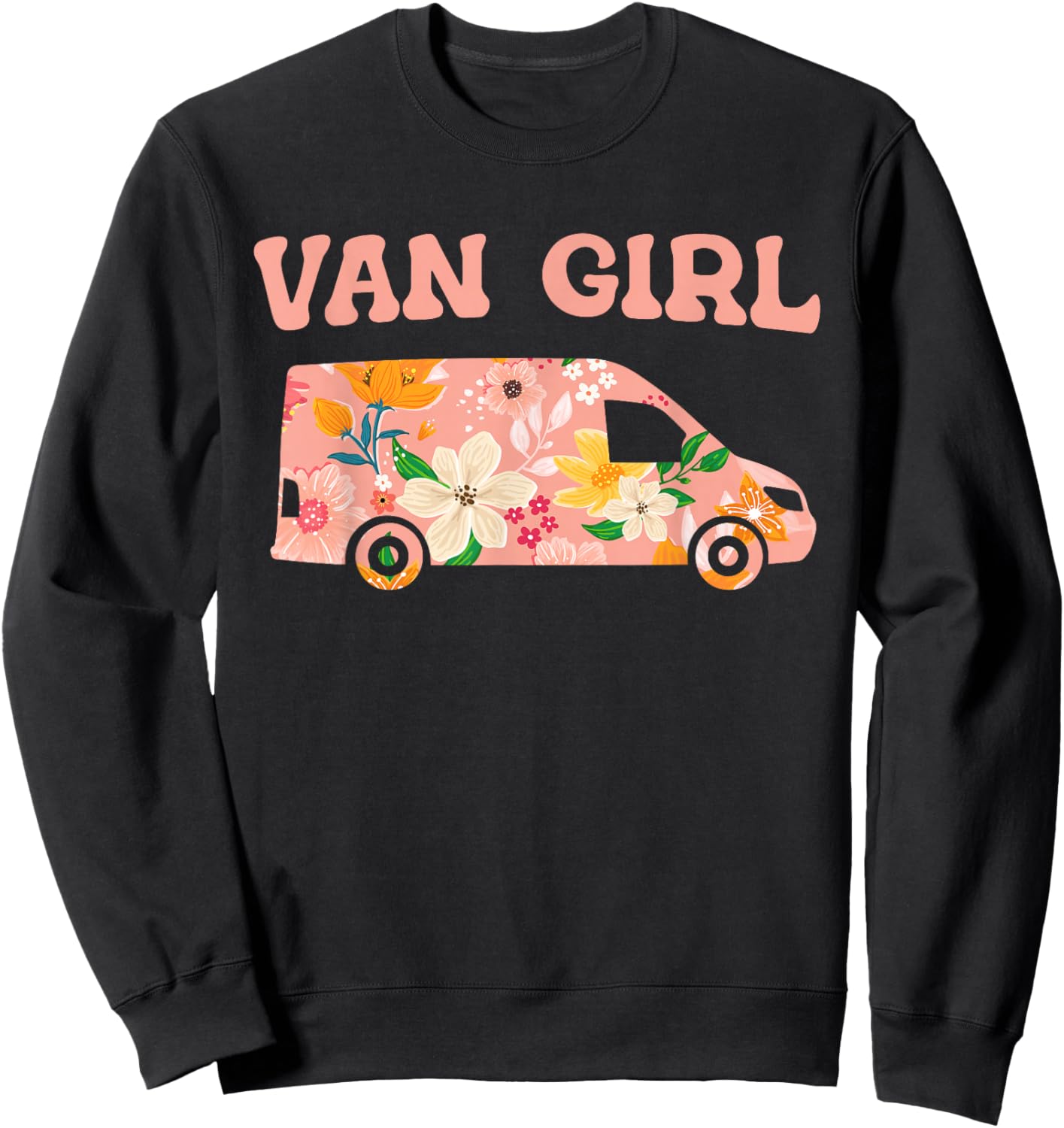 Funny Vanlife Camper Camping Van - Van Girl Sweatshirt - Sweatshirt | Black