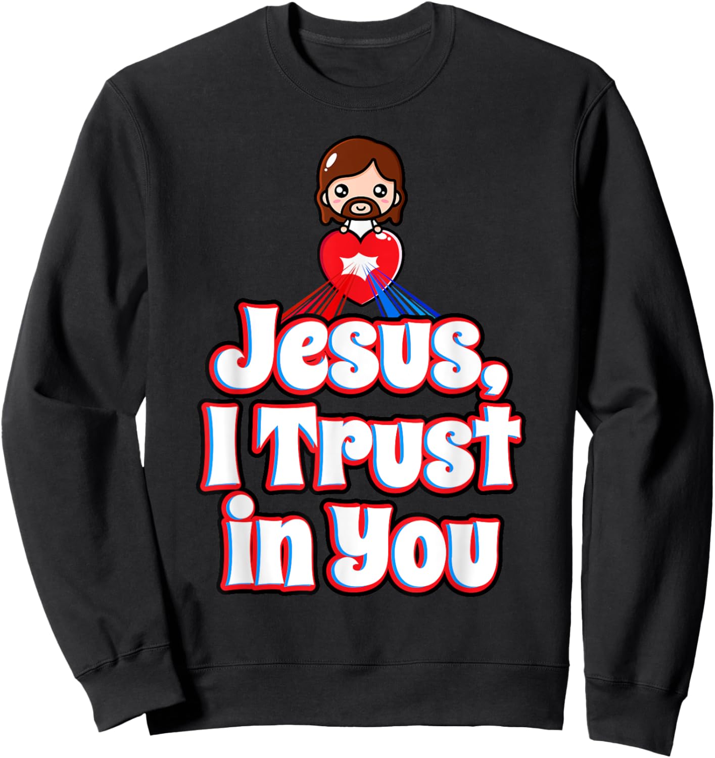Divine Mercy for Kids Jesus I Trust in You St Faustina Cute Sweatshirt - Sweatshirt | Black