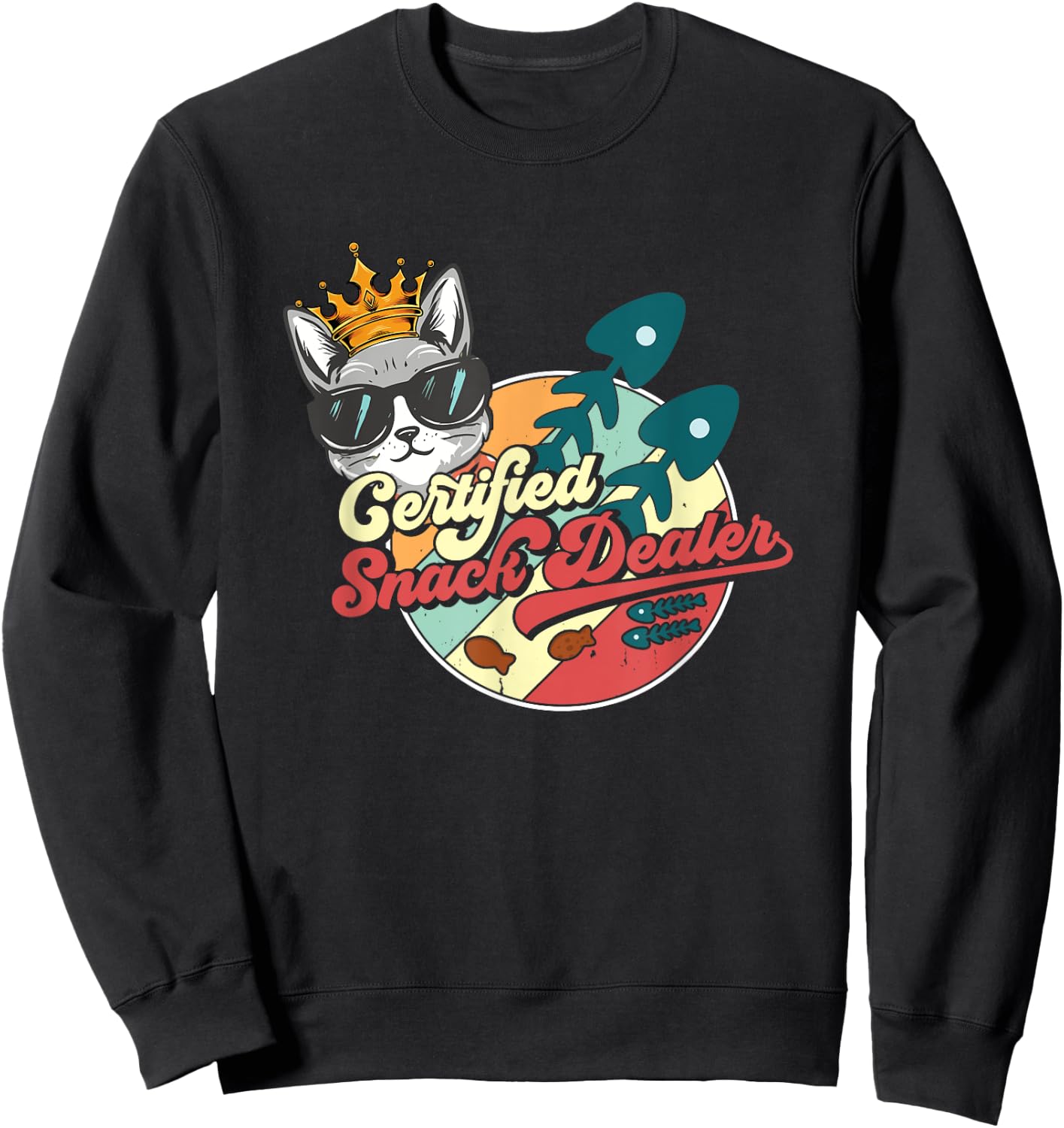Snack Dealer Mom Fur Dad Cat Dog Lover Pet Snack Dealer Sweatshirt - Sweatshirt | Black