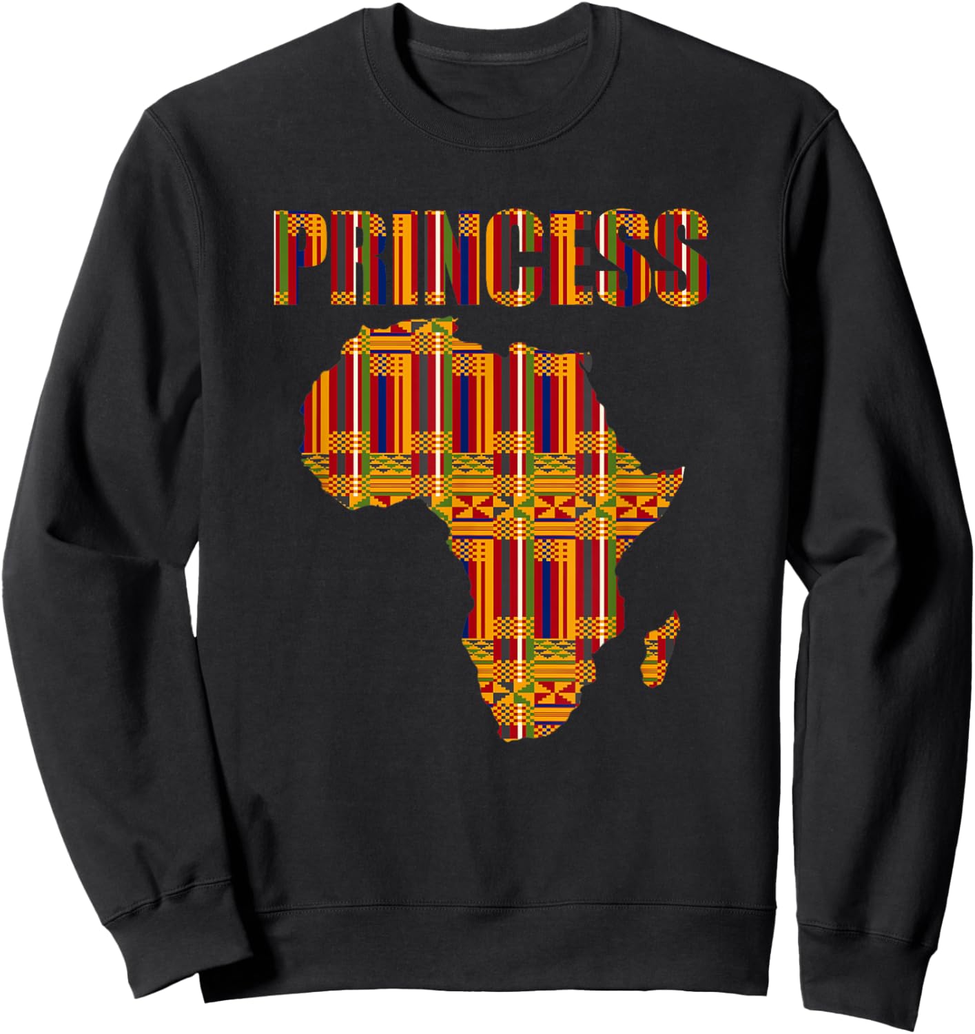 Africa Princess Kente Pattern Juneteenth Africa Princess Sweatshirt - Sweatshirt | Black