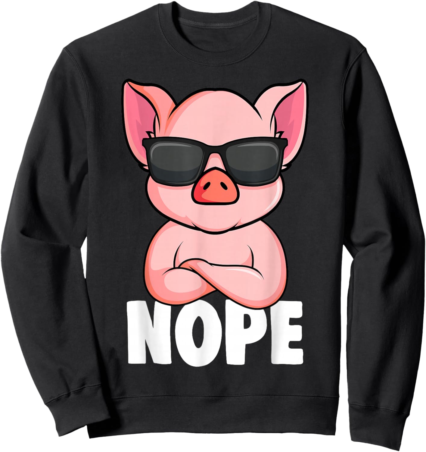 Pigs Nope Pig Children Girls Pig Sweatshirt - Sweatshirt | Black