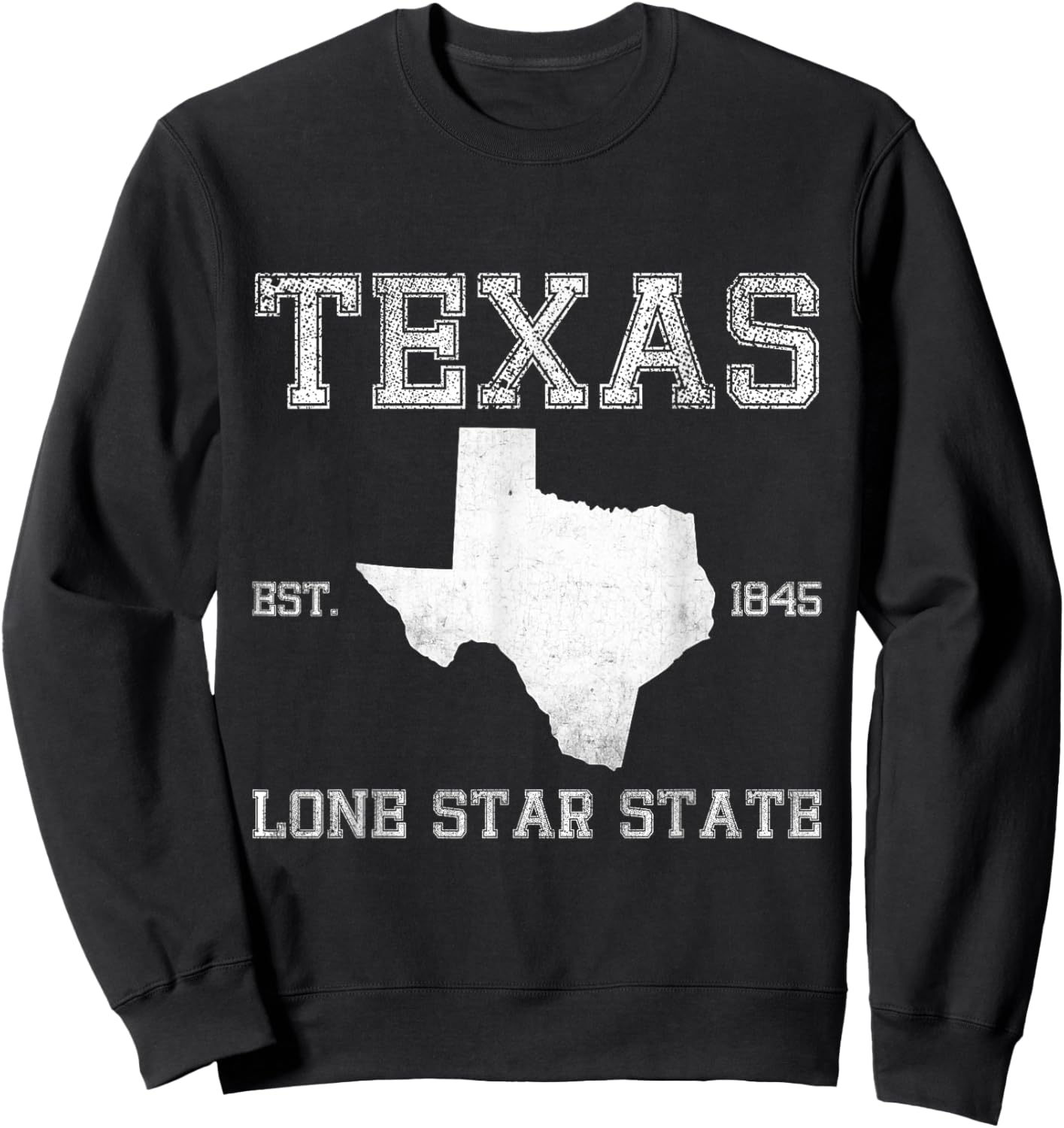 Texas Flag State US Vintage Longhorn Texas Retro Sweatshirt - Sweatshirt | Black