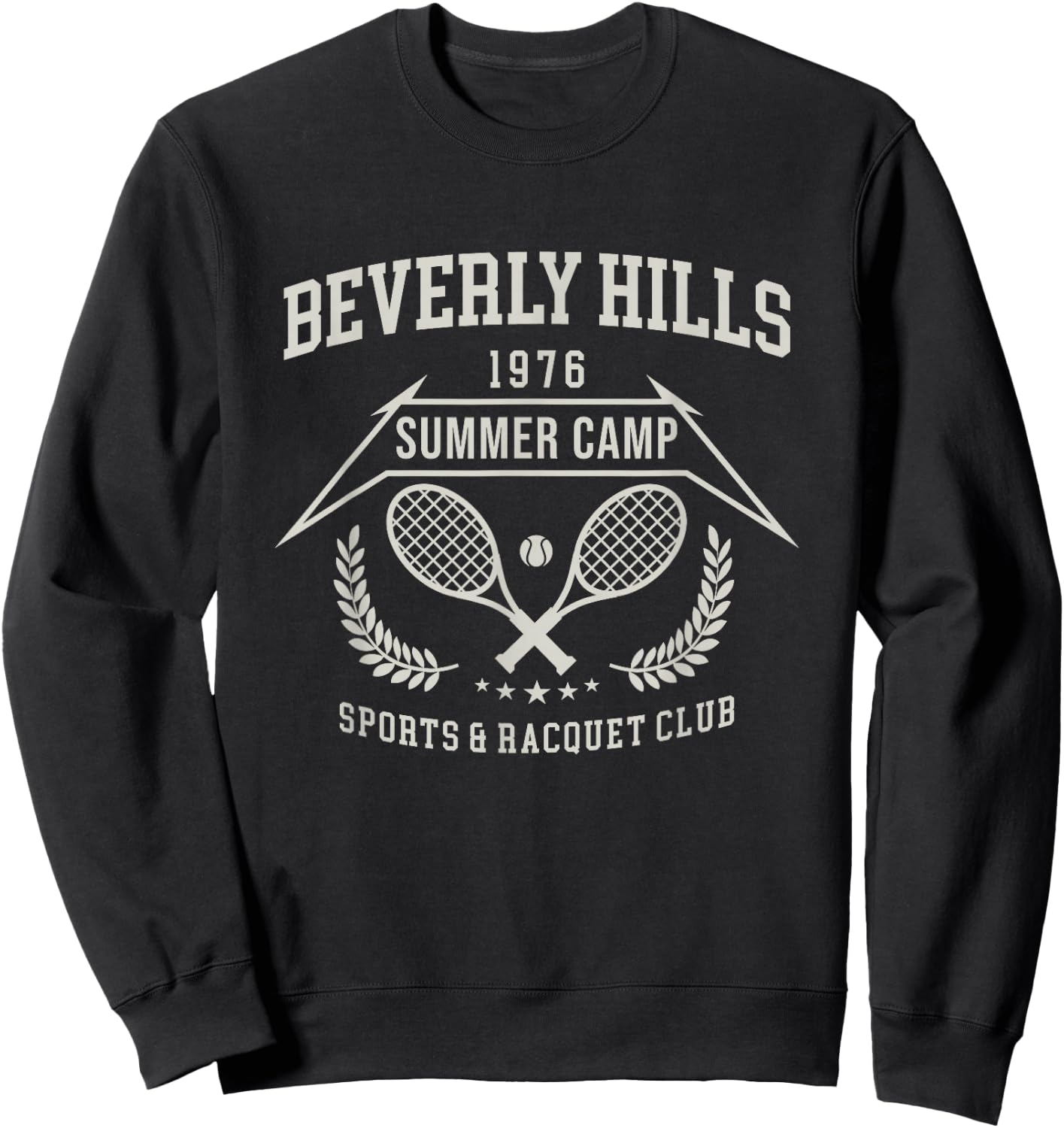 Retro 70s Tennis Beverly Hills Summer Camp CA Boys Sweatshirt - Sweatshirt | Black