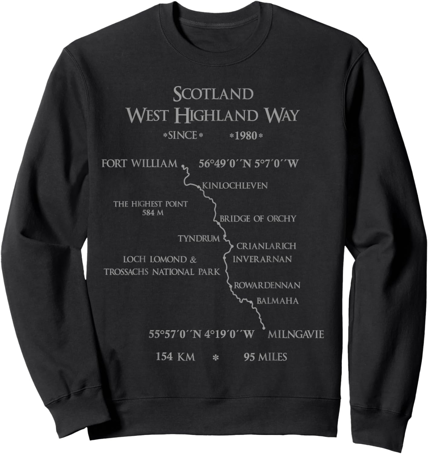 Scotland West Highland Way Sweatshirt - Sweatshirt | Black