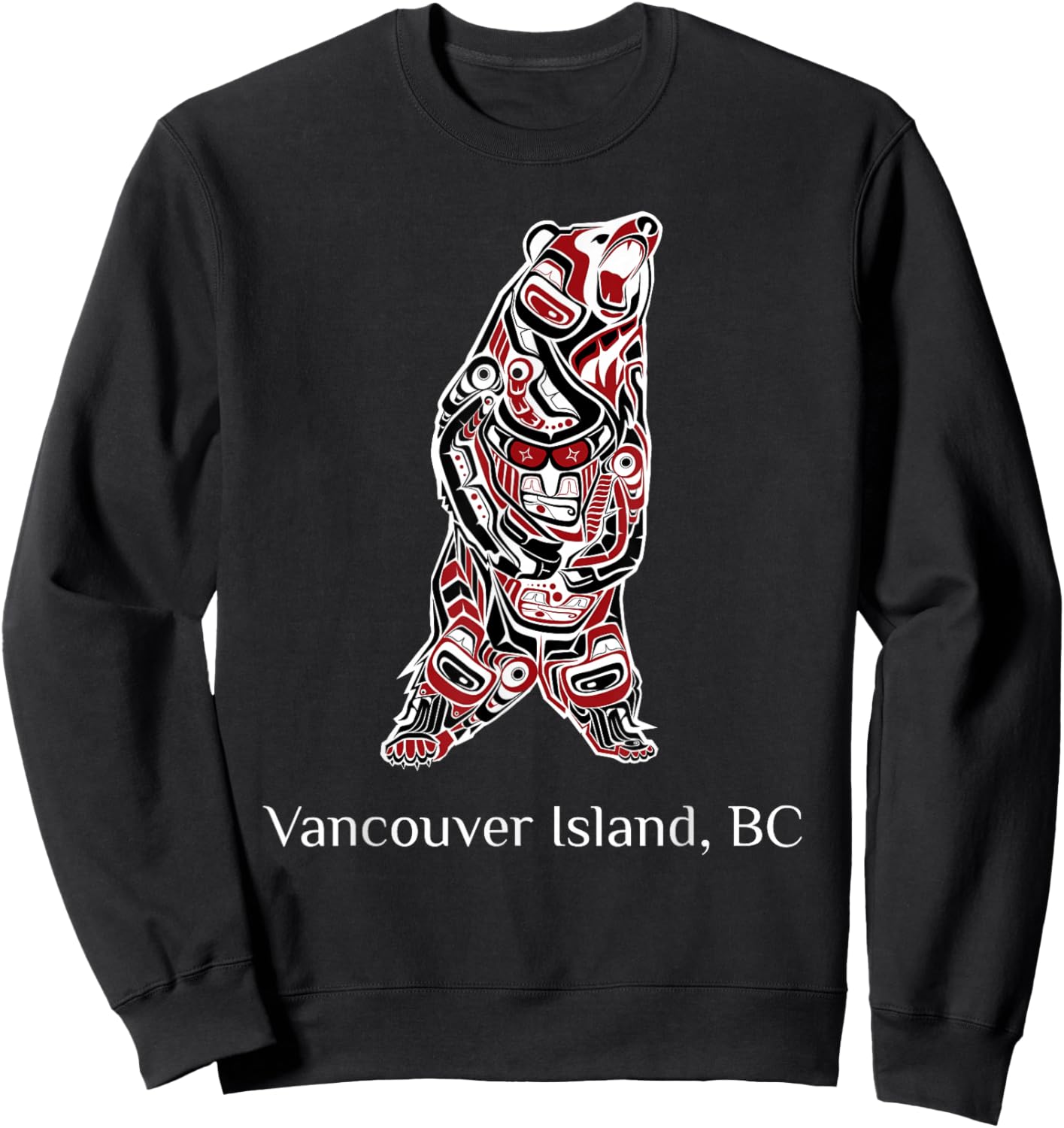 Vancouver Island British Columbia Native Brown Grizzly Bear Sweatshirt - Sweatshirt | Black