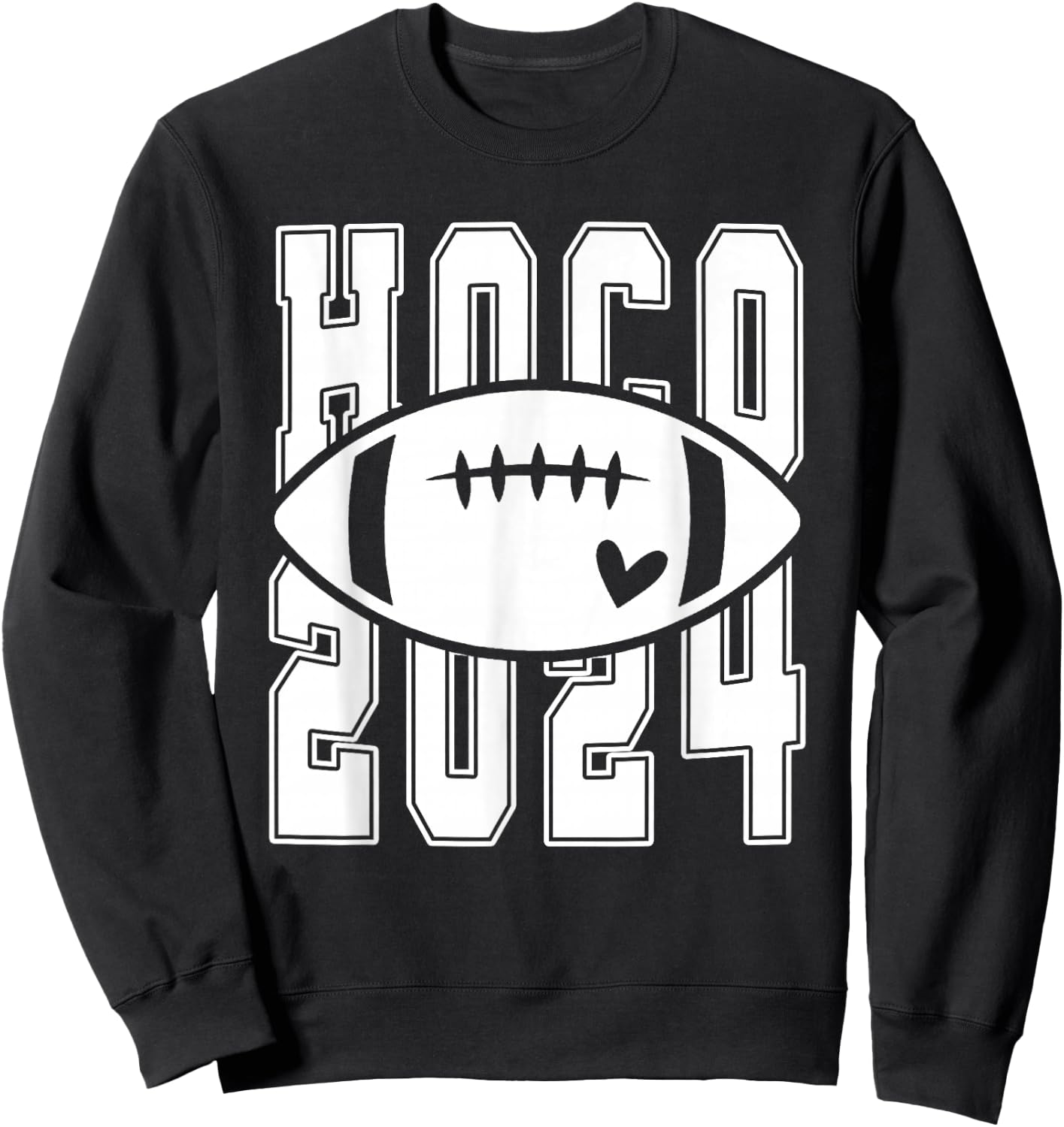 Hoco 2024 Homecoming Funny Football Game Day School Reunion Sweatshirt - Sweatshirt | Black