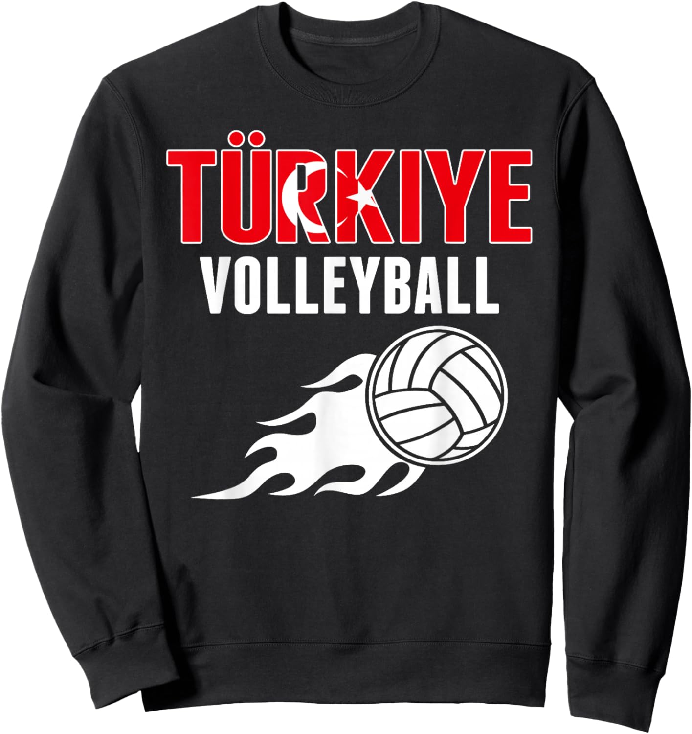 Proud Türkiye Volleyball Fan Jersey Pride Turkey Flag Sport Sweatshirt - Sweatshirt | Black