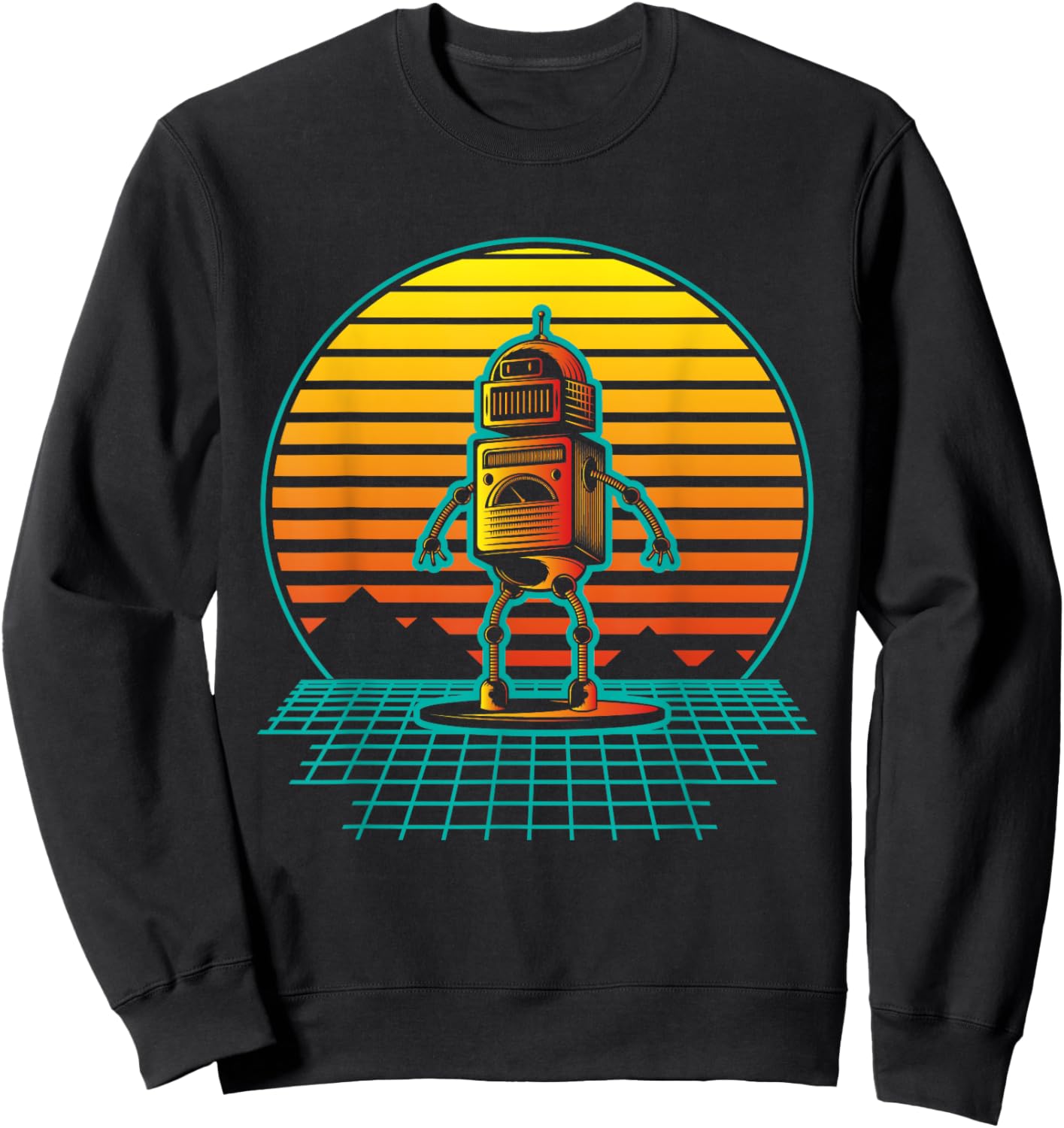 Retro Vintage Robot - Robots Robotics Engineer Engineering Sweatshirt - Sweatshirt | Black